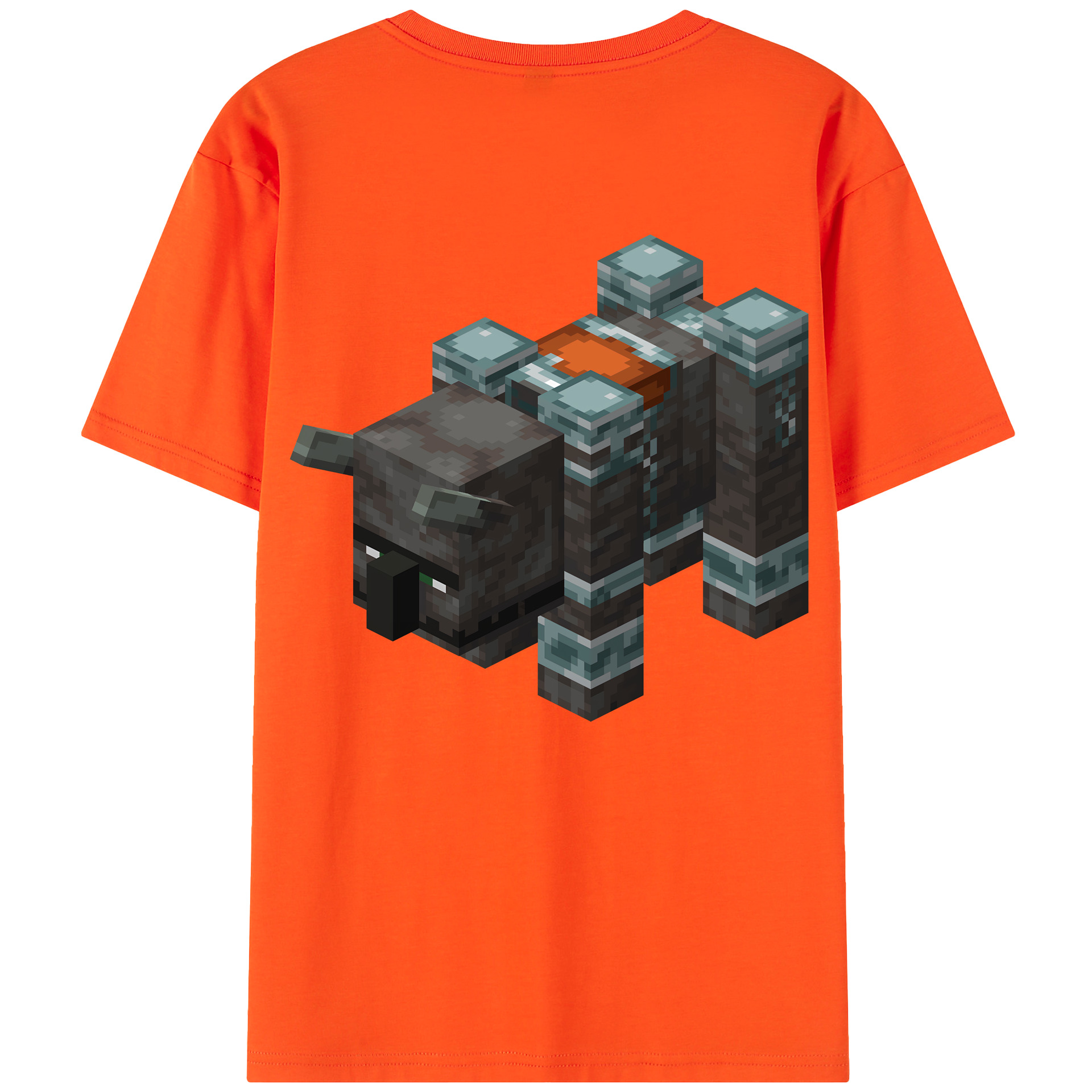 （画像用） マインクラフト ブロックの世界 Minecraft MC Block world 綿100％半袖Tシャツ（背面プリント）