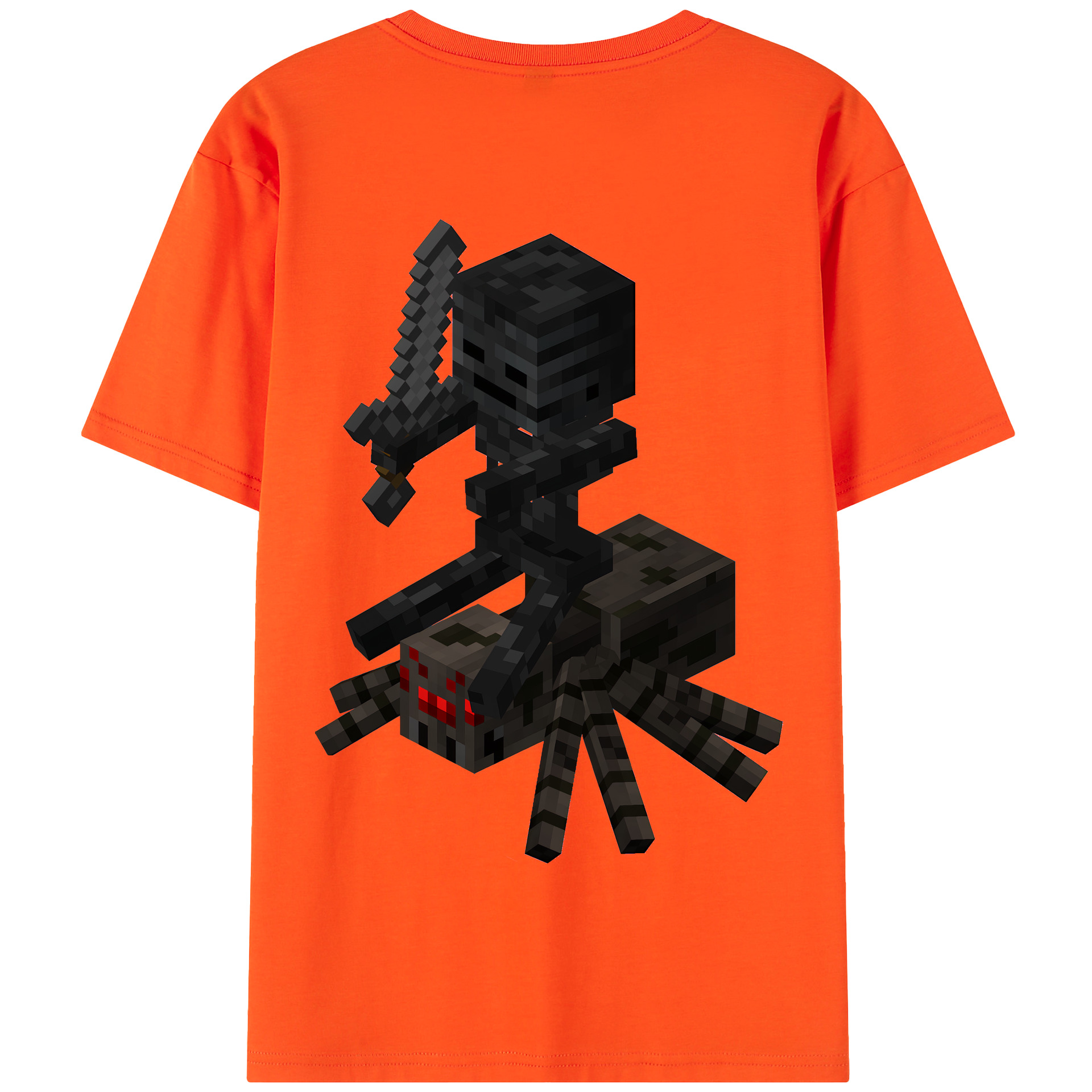（画像用） マインクラフト ブロックの世界 Minecraft MC Block world 綿100％半袖Tシャツ（背面プリント）