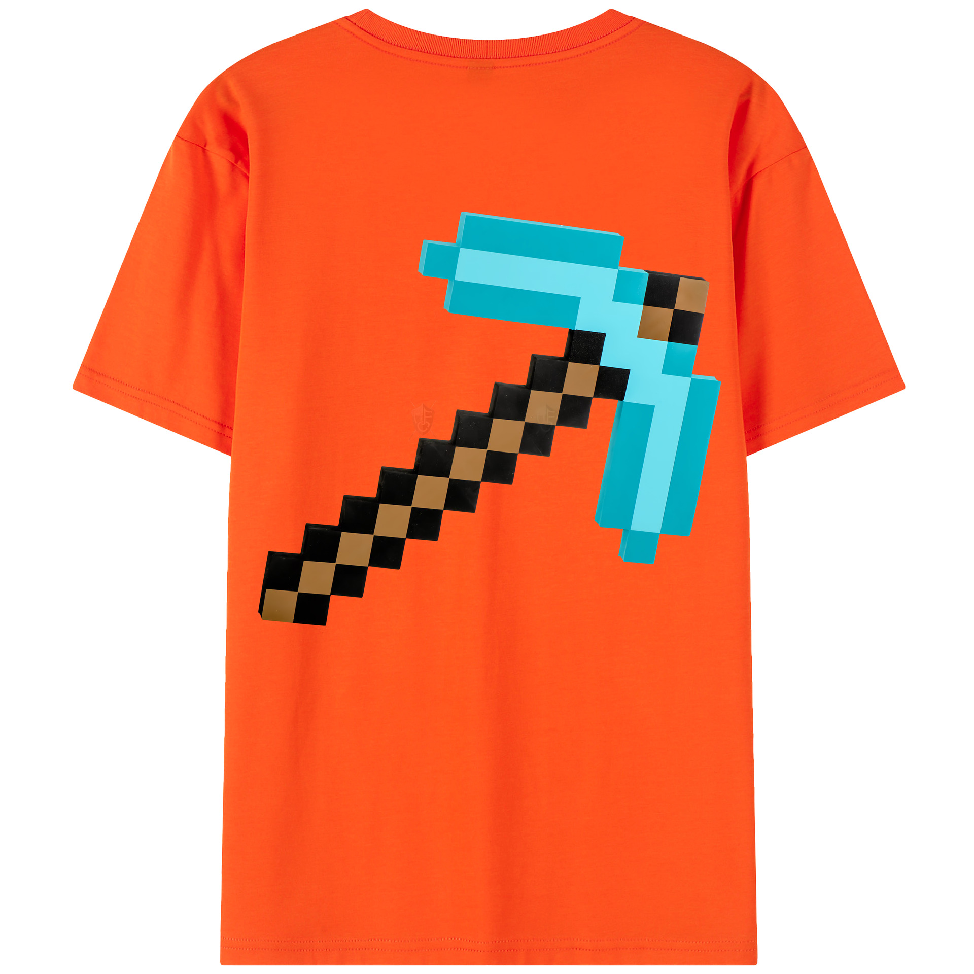 （画像用） マインクラフト ブロックの世界 Minecraft MC Block world 綿100％半袖Tシャツ（背面プリント）