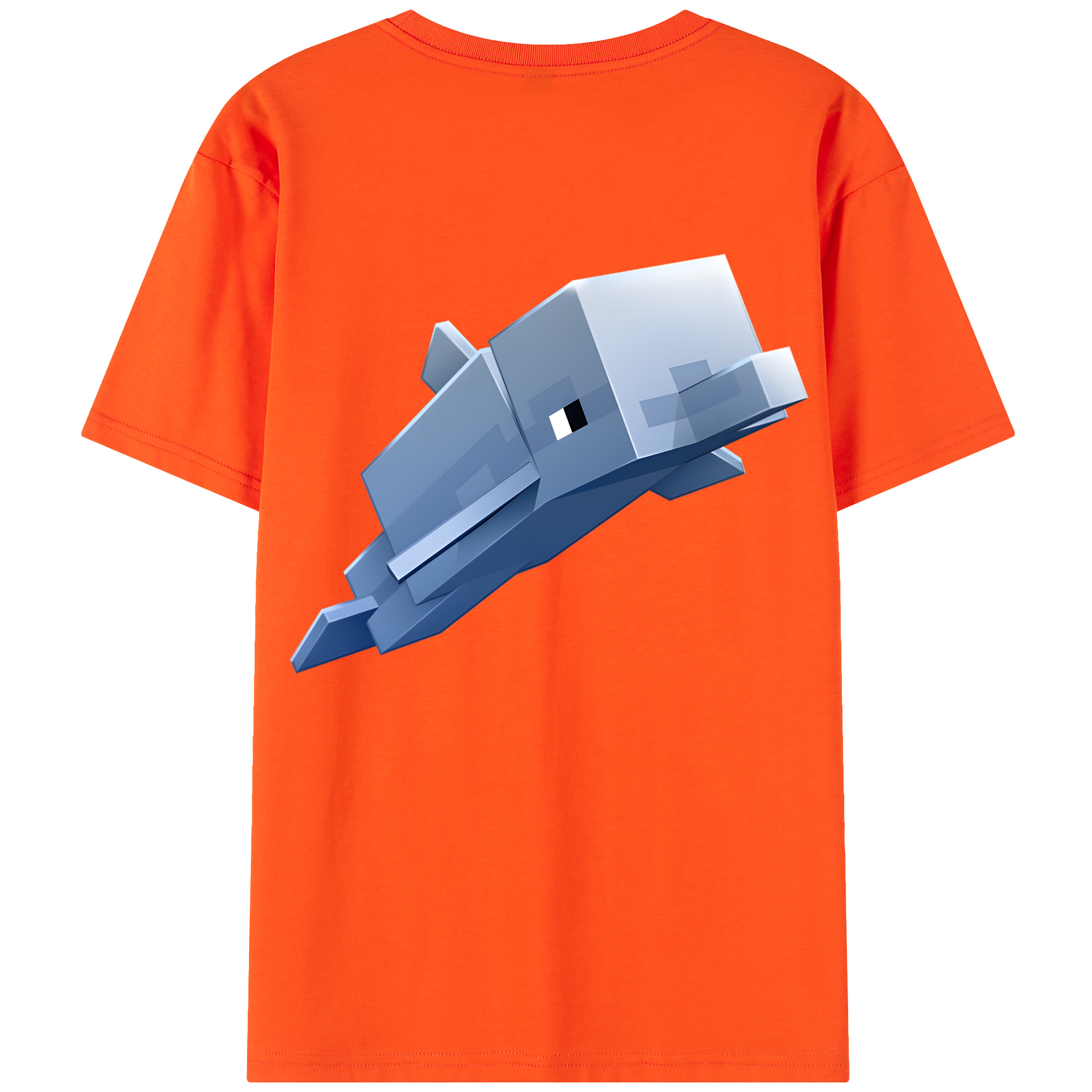 （画像用） マインクラフト ブロックの世界 Minecraft MC Block world 綿100％半袖Tシャツ（背面プリント）