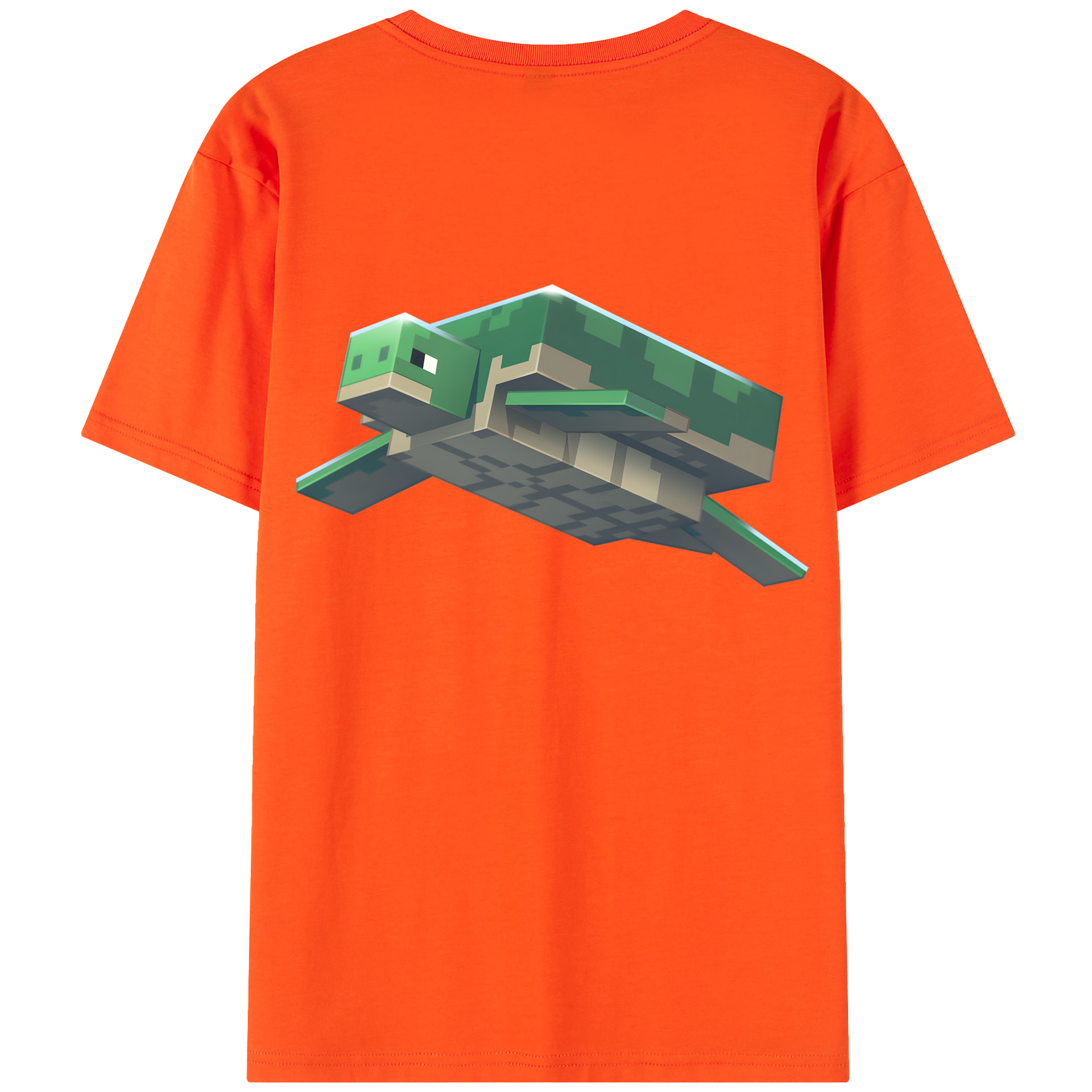 （画像用） マインクラフト ブロックの世界 Minecraft MC Block world 綿100％半袖Tシャツ（背面プリント）
