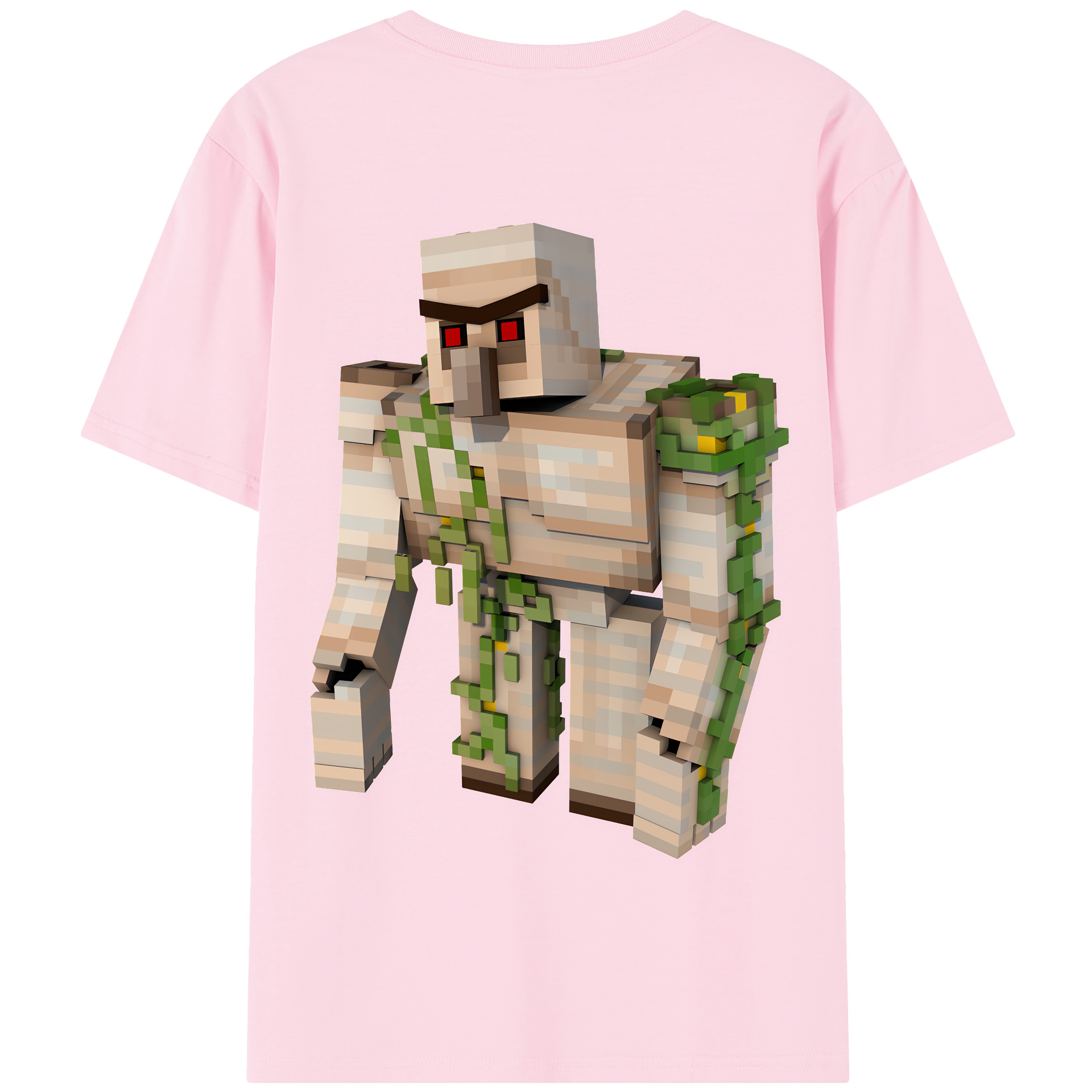 （画像用） マインクラフト ブロックの世界 Minecraft MC Block world 綿100％半袖Tシャツ（背面プリント）