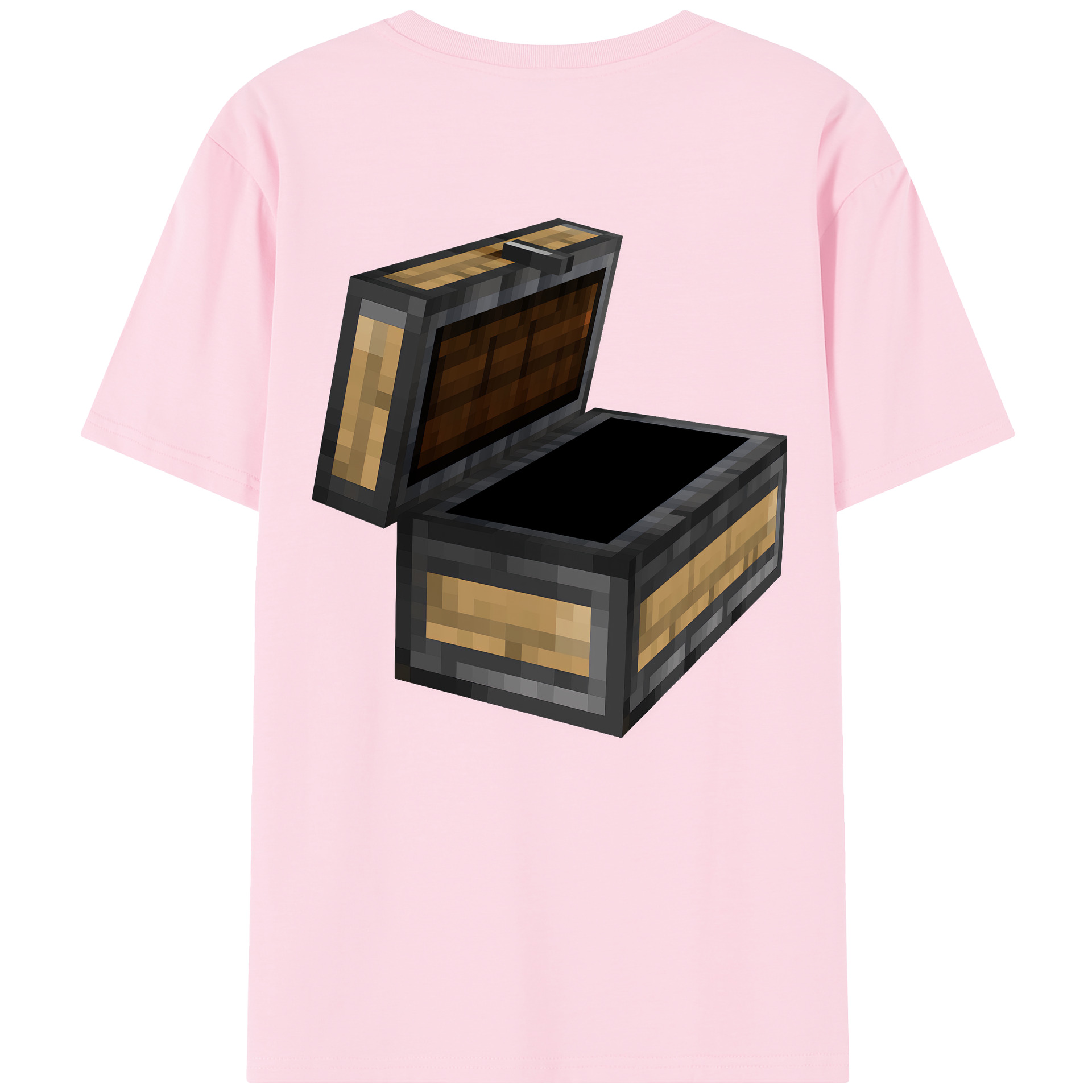 （画像用） マインクラフト ブロックの世界 Minecraft MC Block world 綿100％半袖Tシャツ（背面プリント）