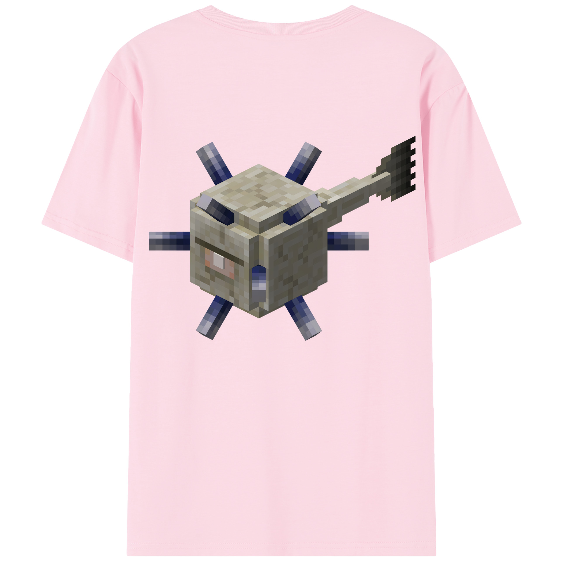 （画像用） マインクラフト ブロックの世界 Minecraft MC Block world 綿100％半袖Tシャツ（背面プリント）