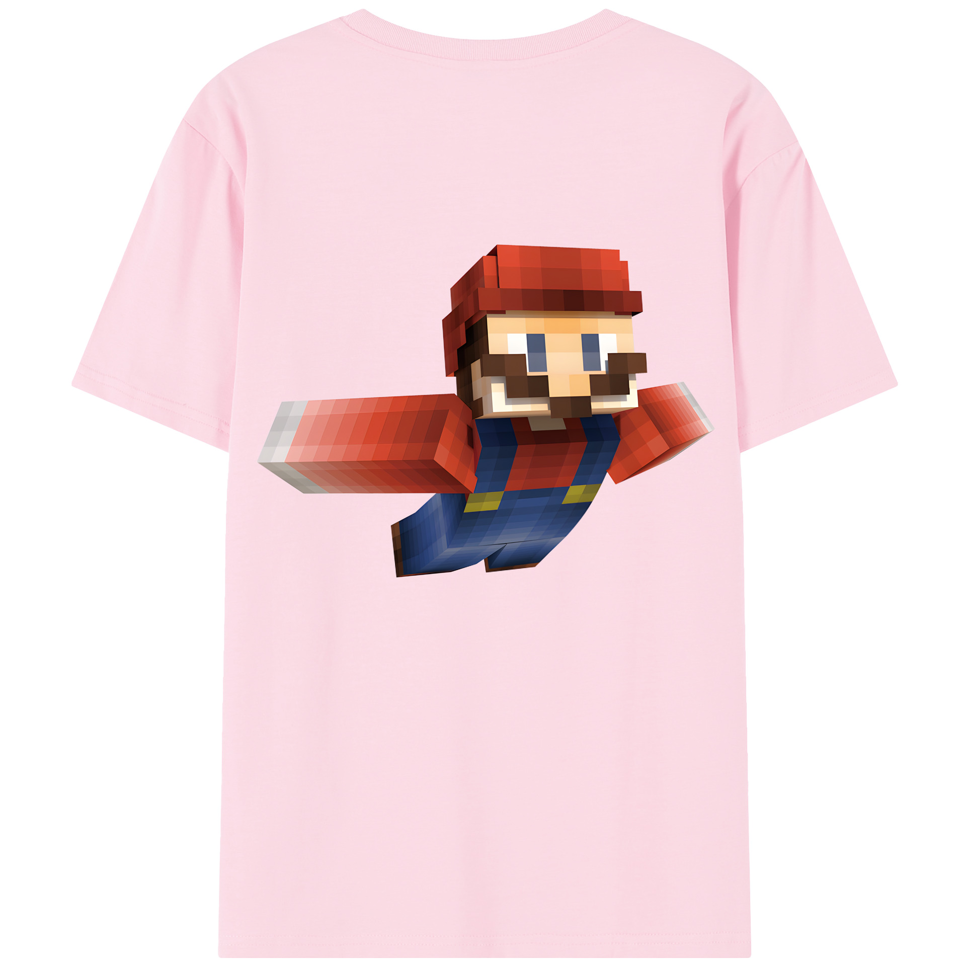 （画像用） マインクラフト ブロックの世界 Minecraft MC Block world 綿100％半袖Tシャツ（背面プリント）