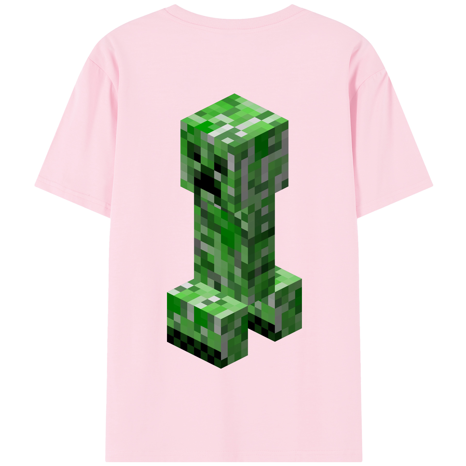 （画像用） マインクラフト ブロックの世界 Minecraft MC Block world 綿100％半袖Tシャツ（背面プリント）