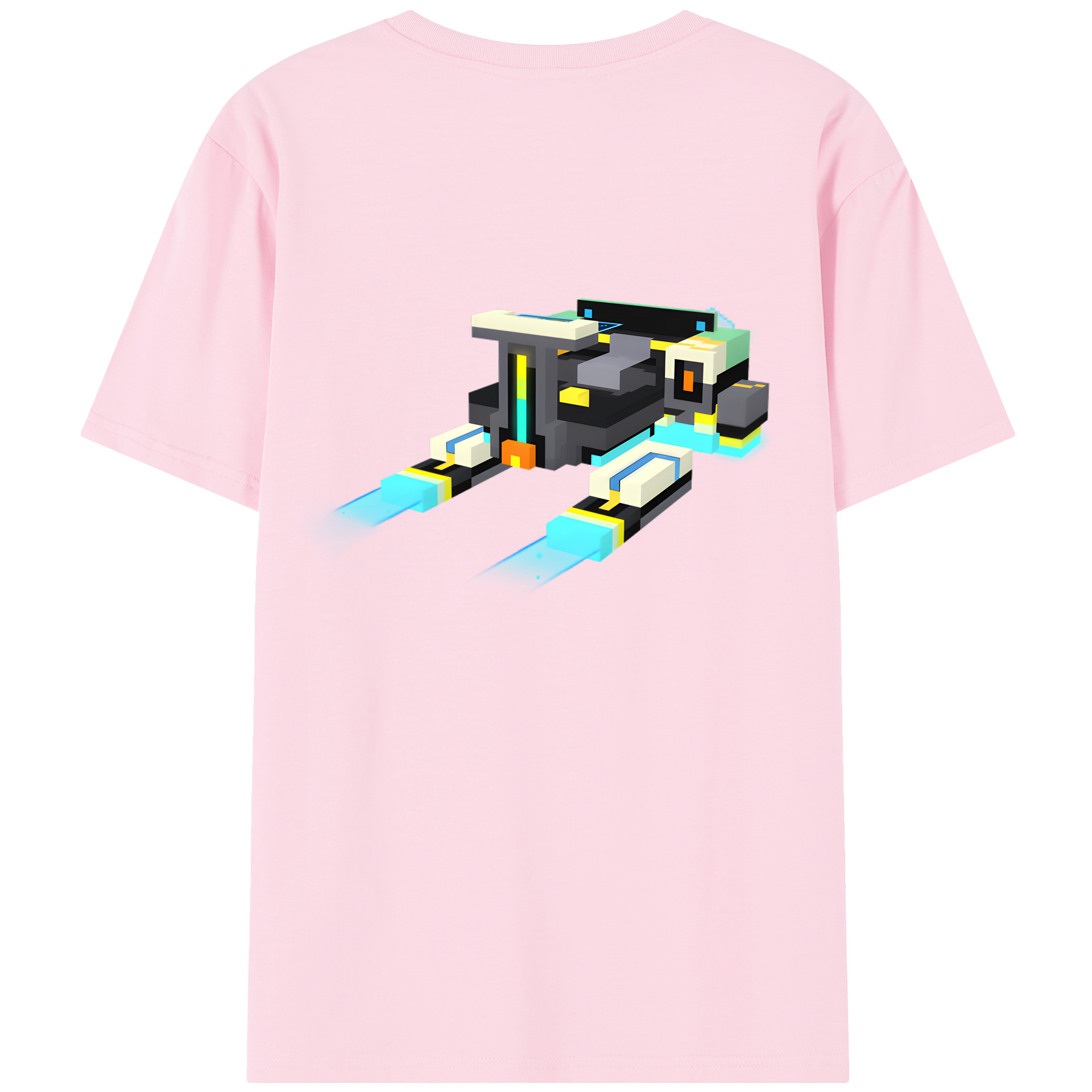 （画像用） マインクラフト ブロックの世界 Minecraft MC Block world 綿100％半袖Tシャツ（背面プリント）