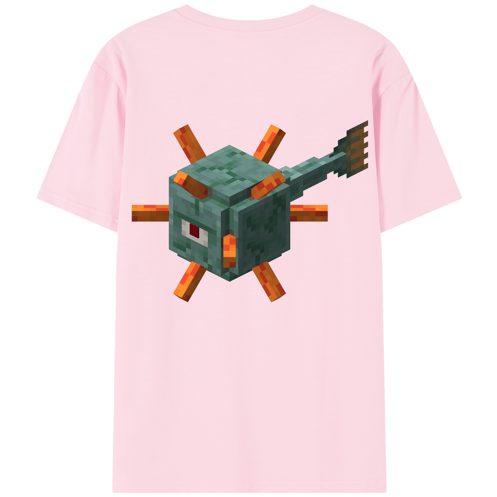 （画像用） マインクラフト ブロックの世界 Minecraft MC Block world 綿100％半袖Tシャツ（背面プリント）