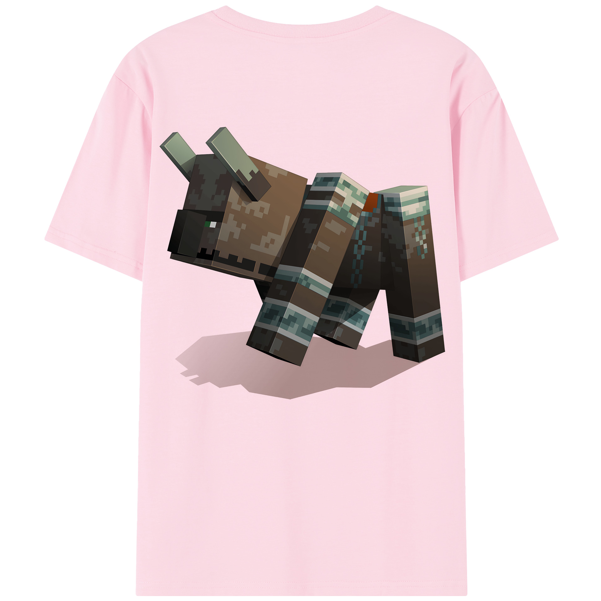 （画像用） マインクラフト ブロックの世界 Minecraft MC Block world 綿100％半袖Tシャツ（背面プリント）