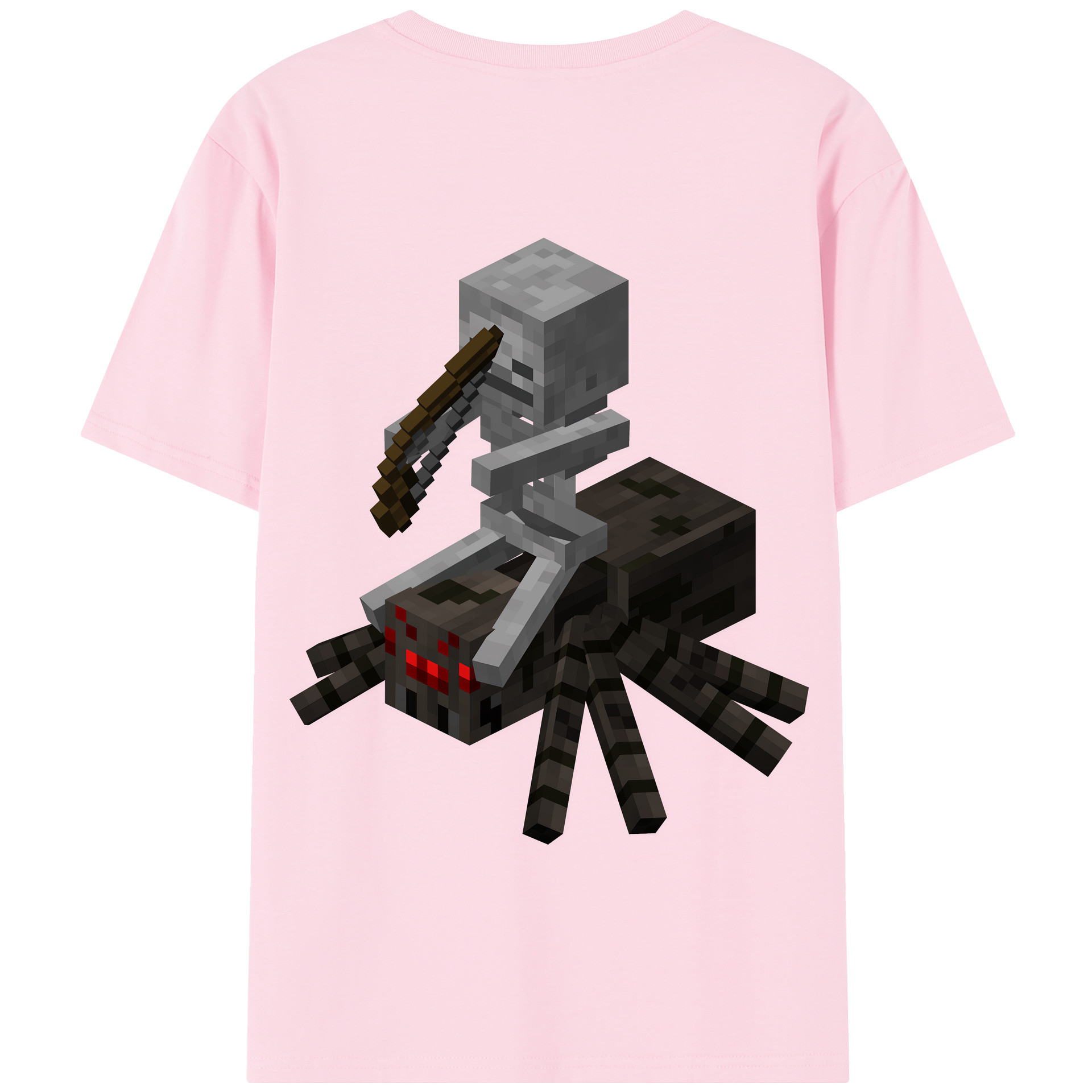 （画像用） マインクラフト ブロックの世界 Minecraft MC Block world 綿100％半袖Tシャツ（背面プリント）