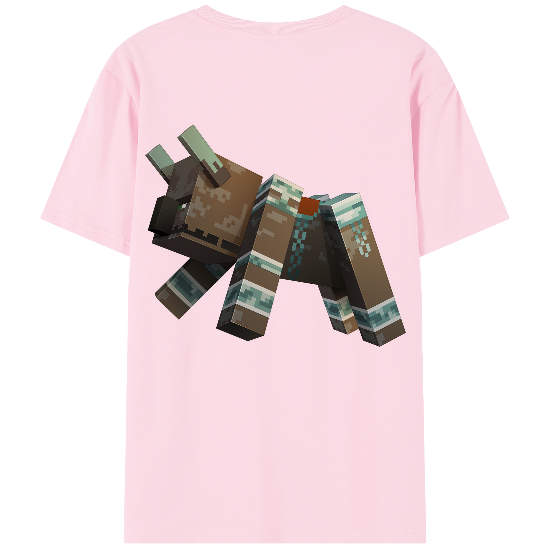 （画像用） マインクラフト ブロックの世界 Minecraft MC Block world 綿100％半袖Tシャツ（背面プリント）