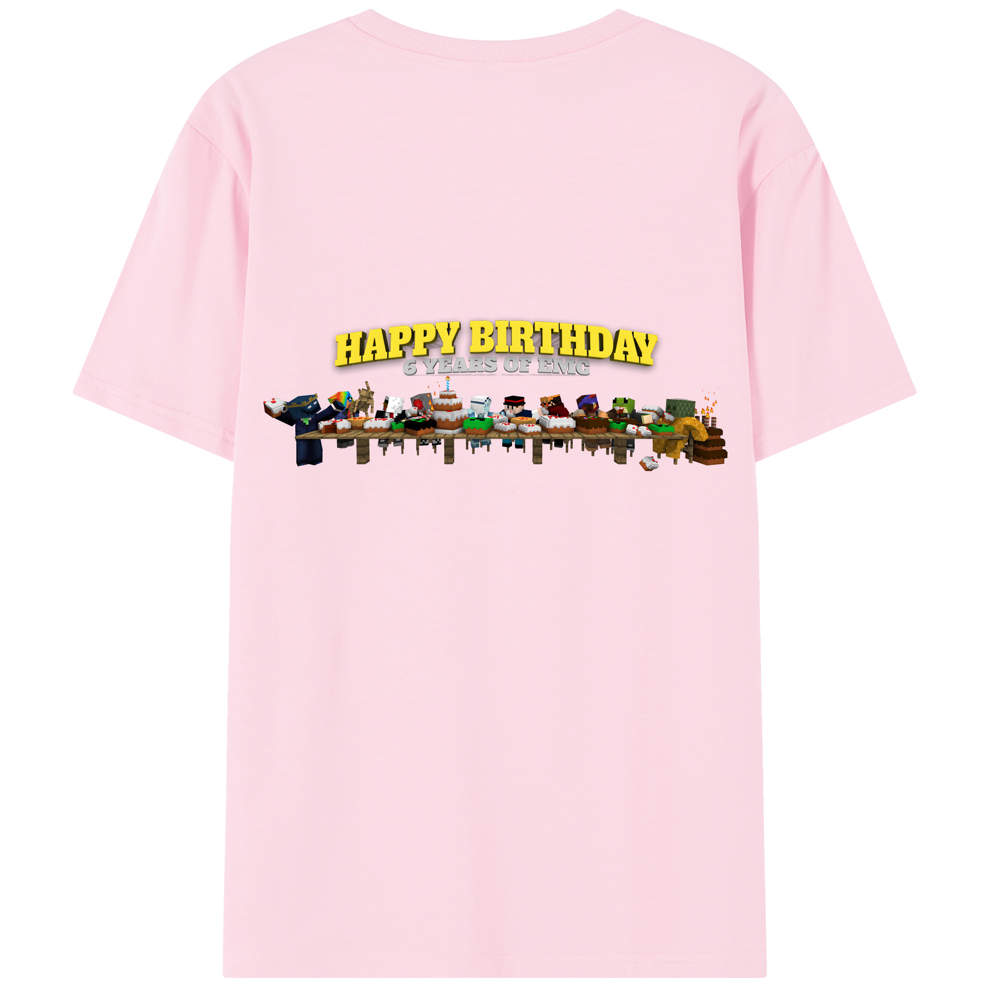 （画像用） マインクラフト ブロックの世界 Minecraft MC Block world 綿100％半袖Tシャツ（背面プリント）