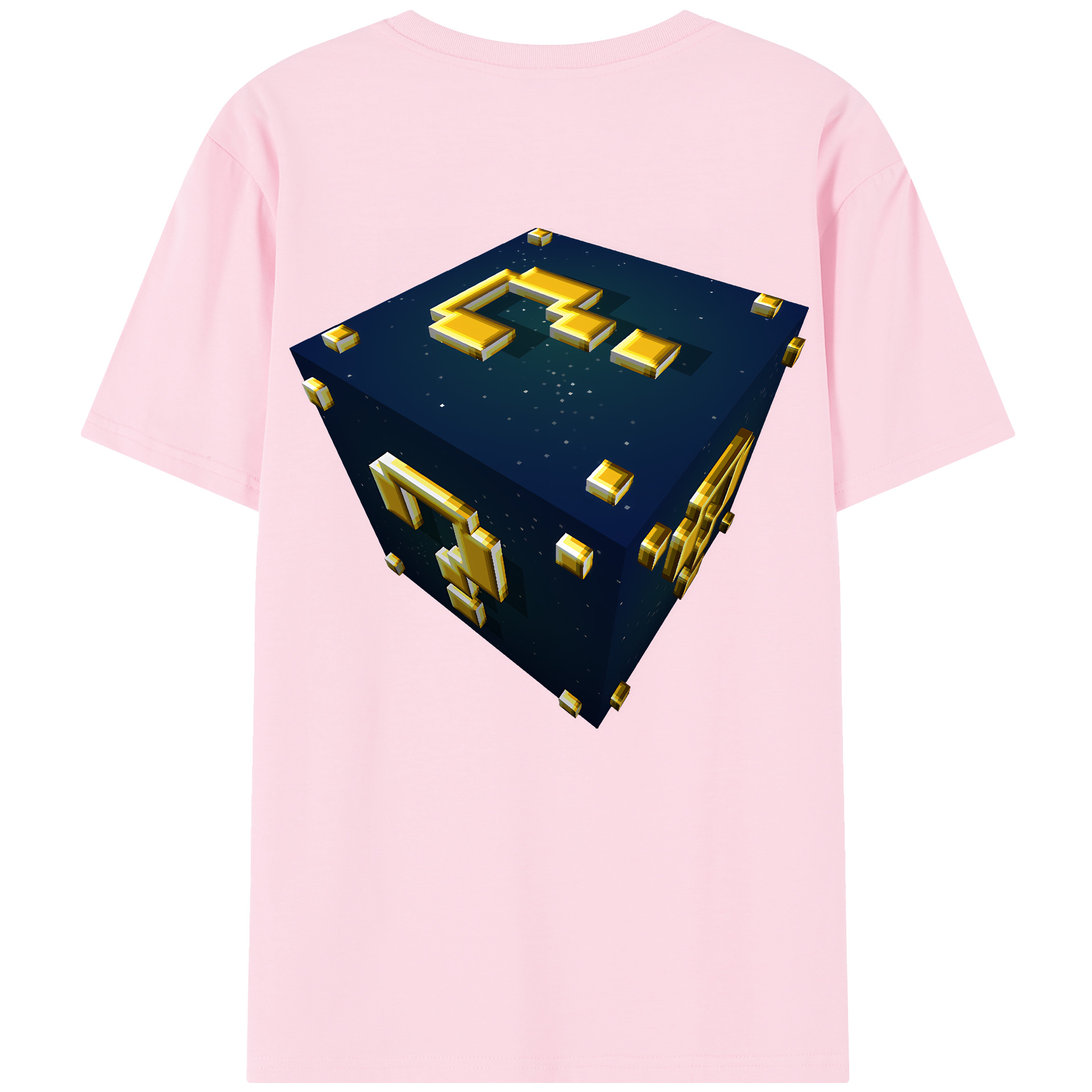 （画像用） マインクラフト ブロックの世界 Minecraft MC Block world 綿100％半袖Tシャツ（背面プリント）