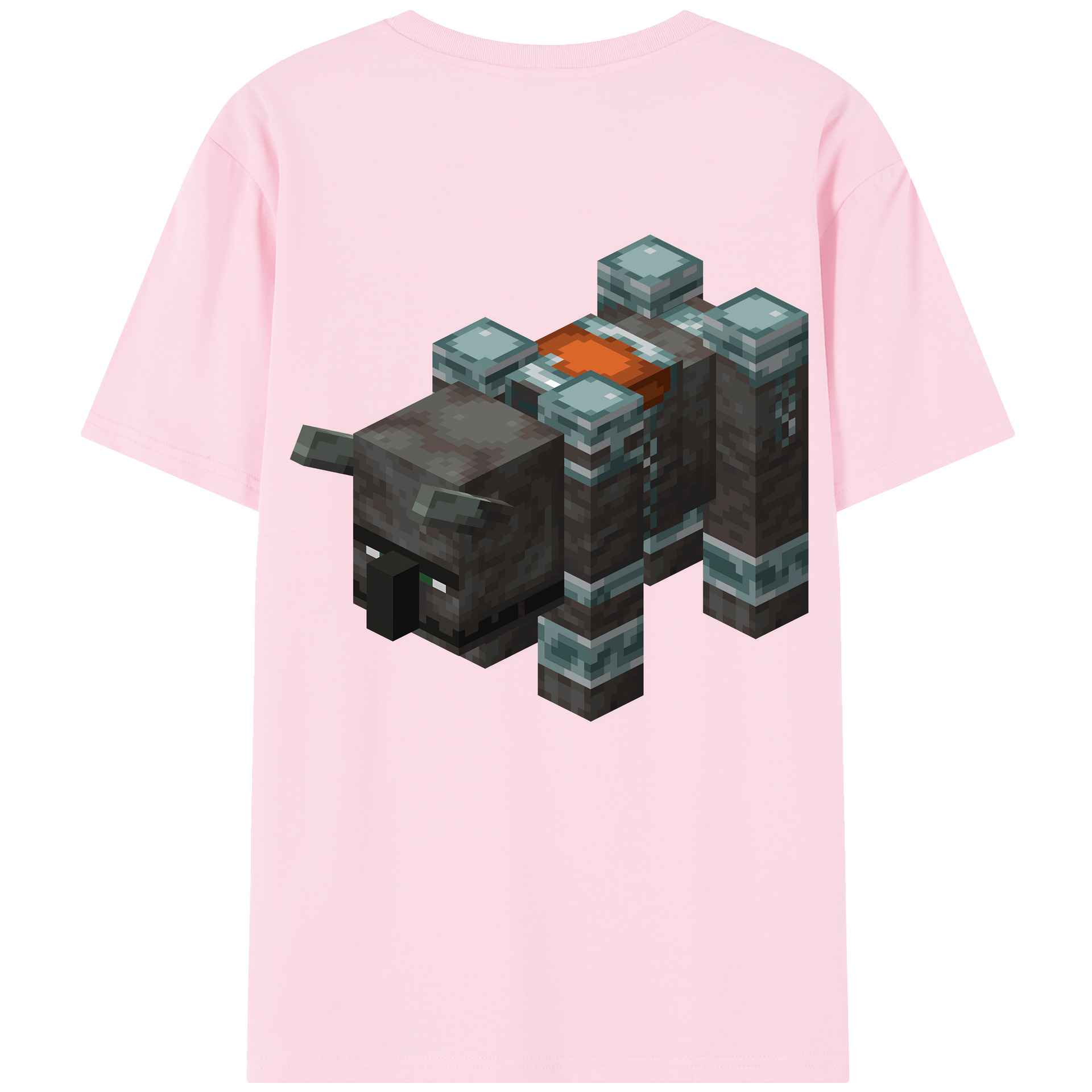（画像用） マインクラフト ブロックの世界 Minecraft MC Block world 綿100％半袖Tシャツ（背面プリント）