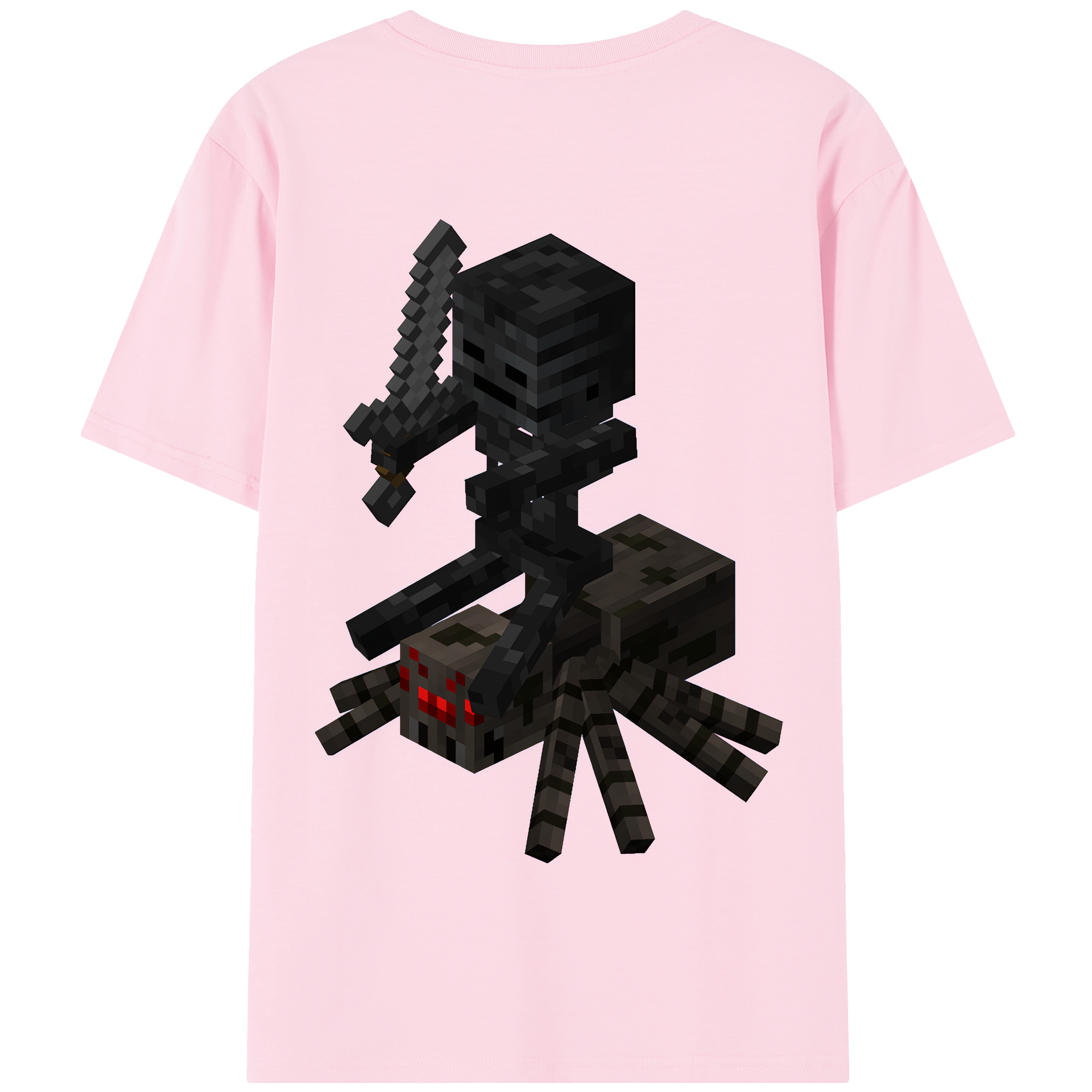 （画像用） マインクラフト ブロックの世界 Minecraft MC Block world 綿100％半袖Tシャツ（背面プリント）