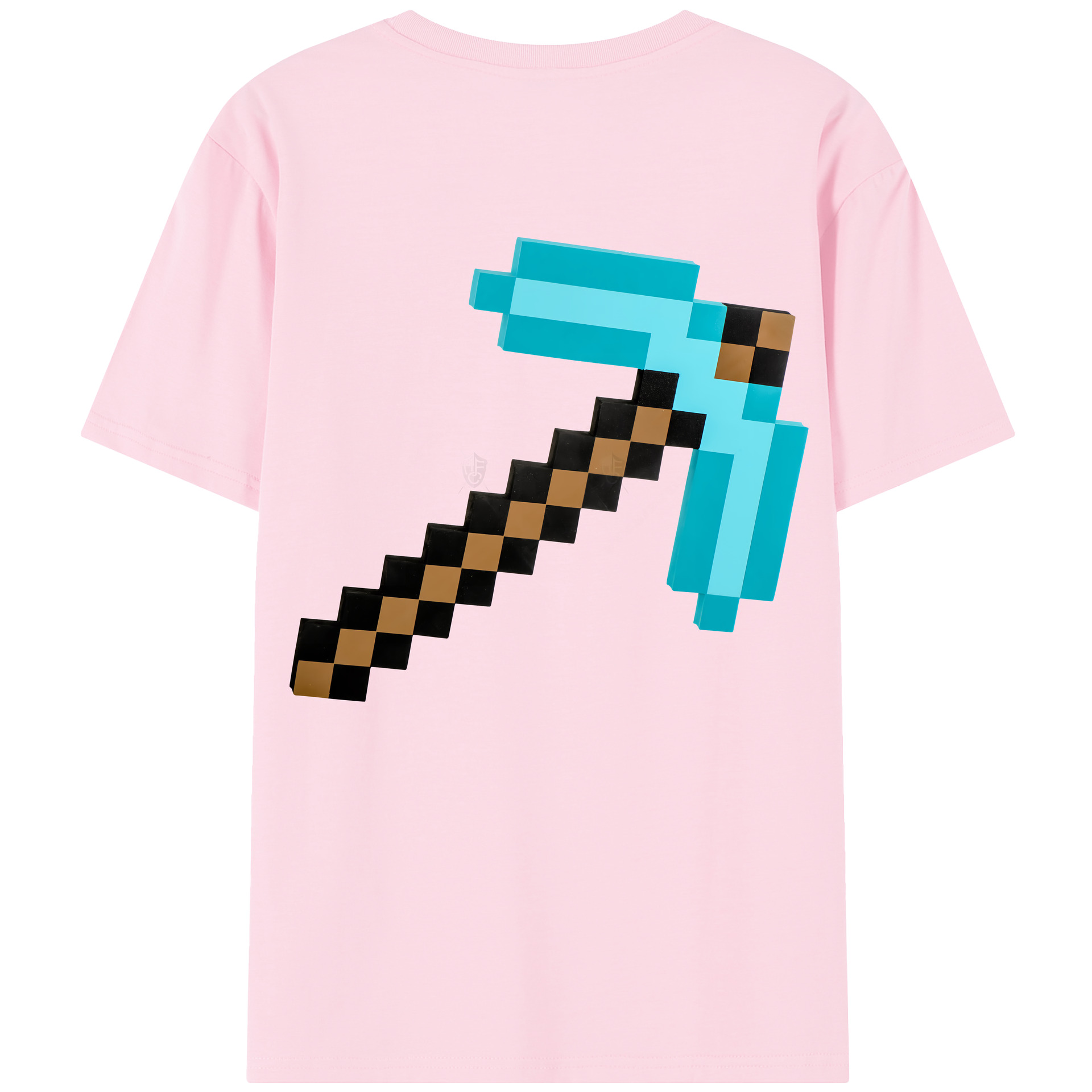 （画像用） マインクラフト ブロックの世界 Minecraft MC Block world 綿100％半袖Tシャツ（背面プリント）