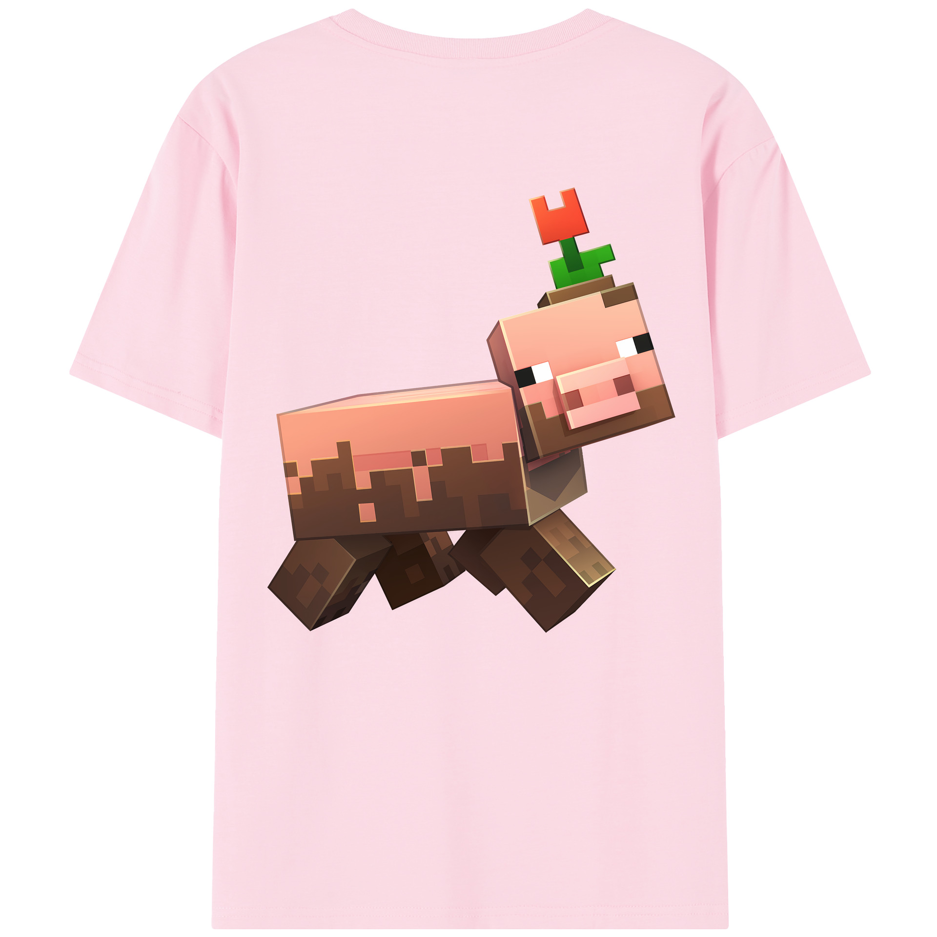 （画像用） マインクラフト ブロックの世界 Minecraft MC Block world 綿100％半袖Tシャツ（背面プリント）