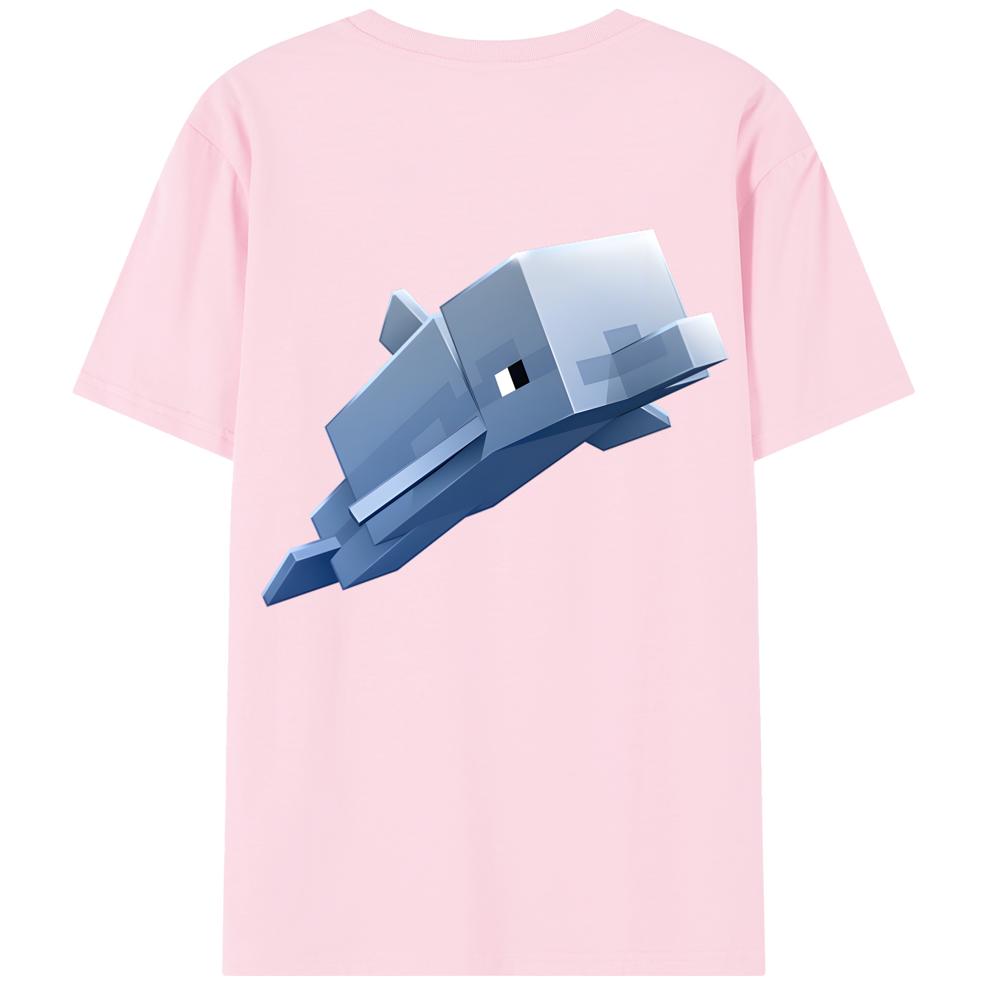 （画像用） マインクラフト ブロックの世界 Minecraft MC Block world 綿100％半袖Tシャツ（背面プリント）