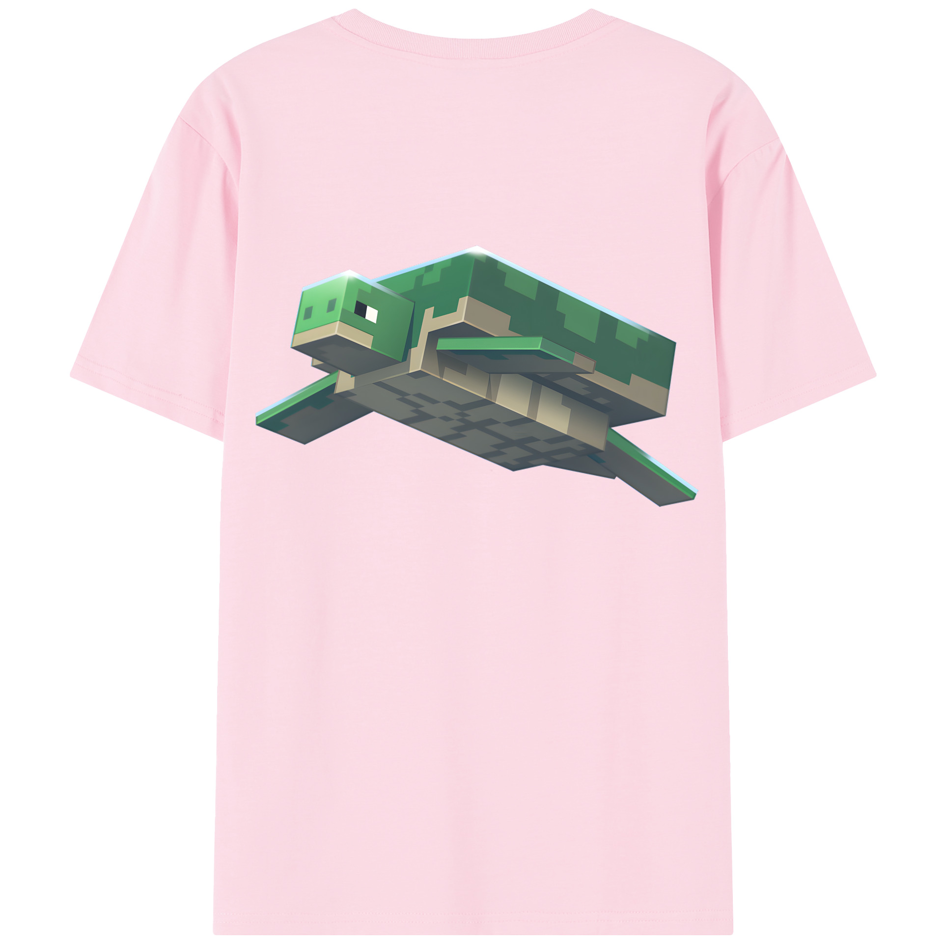 （画像用） マインクラフト ブロックの世界 Minecraft MC Block world 綿100％半袖Tシャツ（背面プリント）