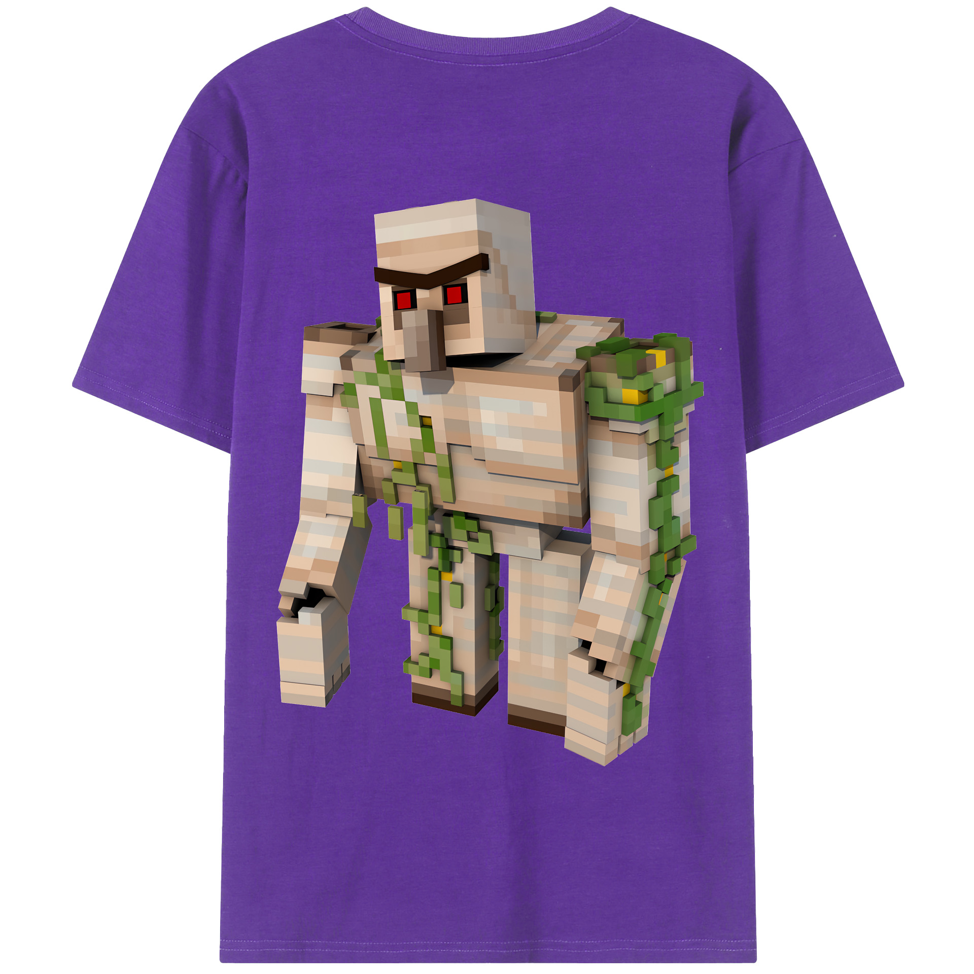 （画像用） マインクラフト ブロックの世界 Minecraft MC Block world 綿100％半袖Tシャツ（背面プリント）