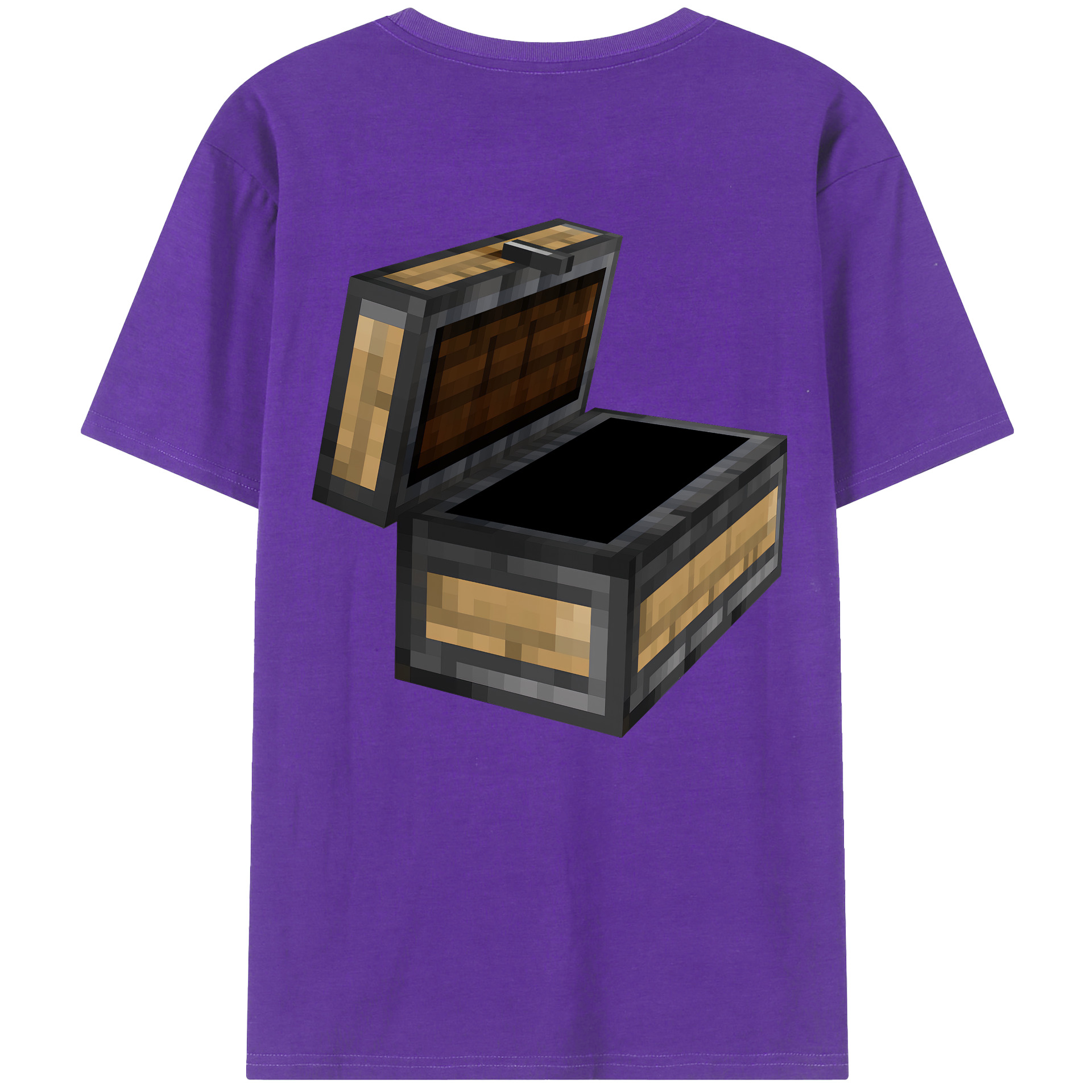 （画像用） マインクラフト ブロックの世界 Minecraft MC Block world 綿100％半袖Tシャツ（背面プリント）