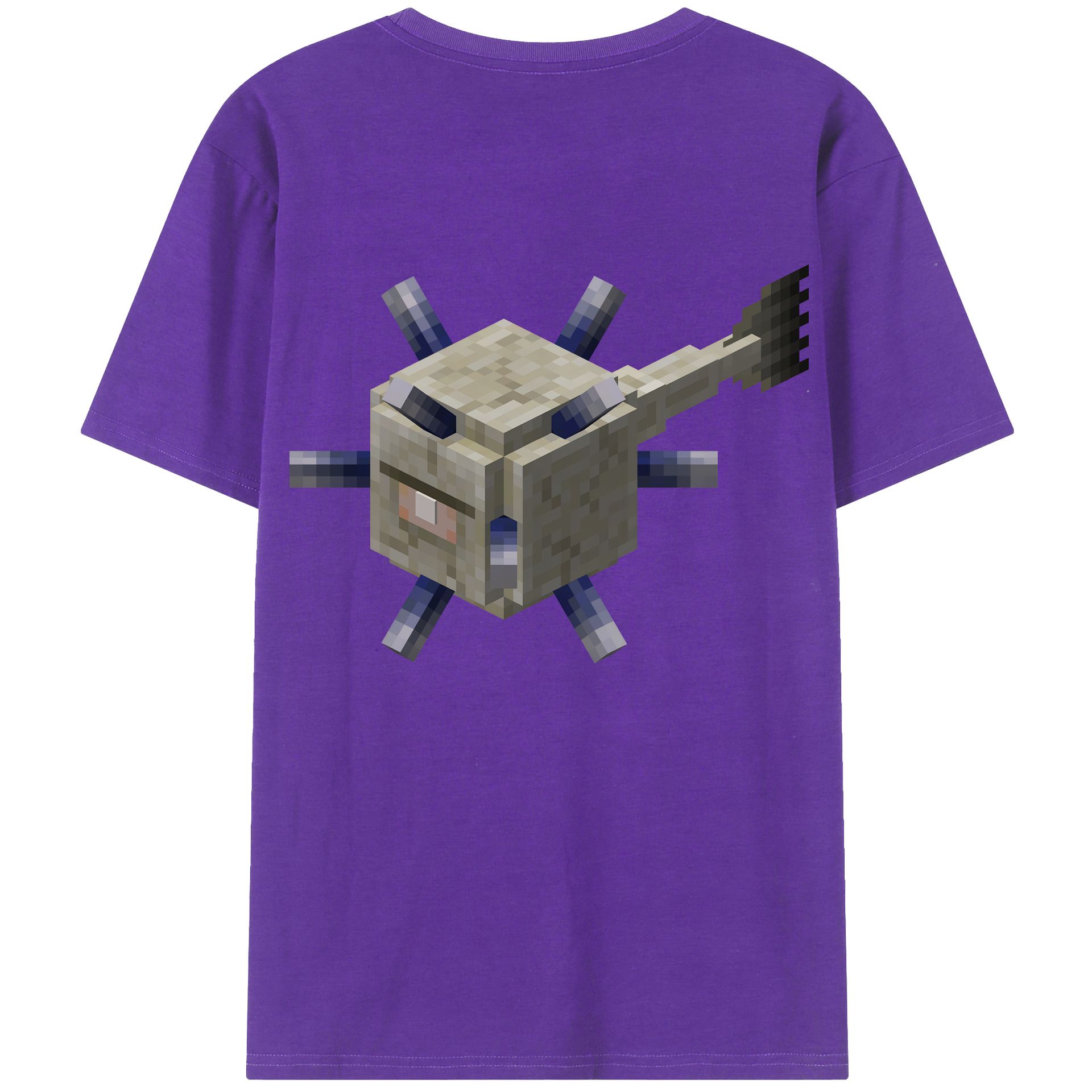 （画像用） マインクラフト ブロックの世界 Minecraft MC Block world 綿100％半袖Tシャツ（背面プリント）