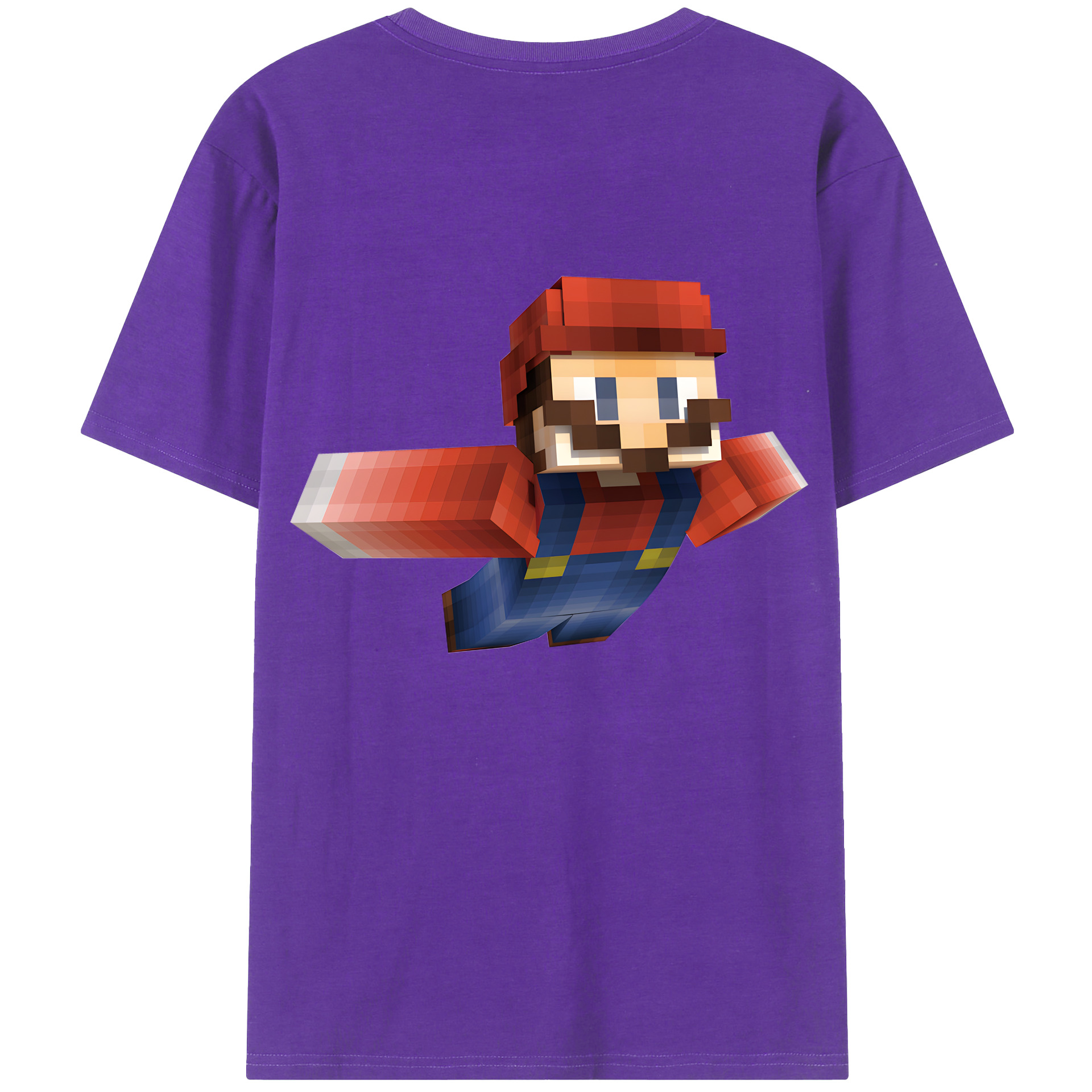 （画像用） マインクラフト ブロックの世界 Minecraft MC Block world 綿100％半袖Tシャツ（背面プリント）