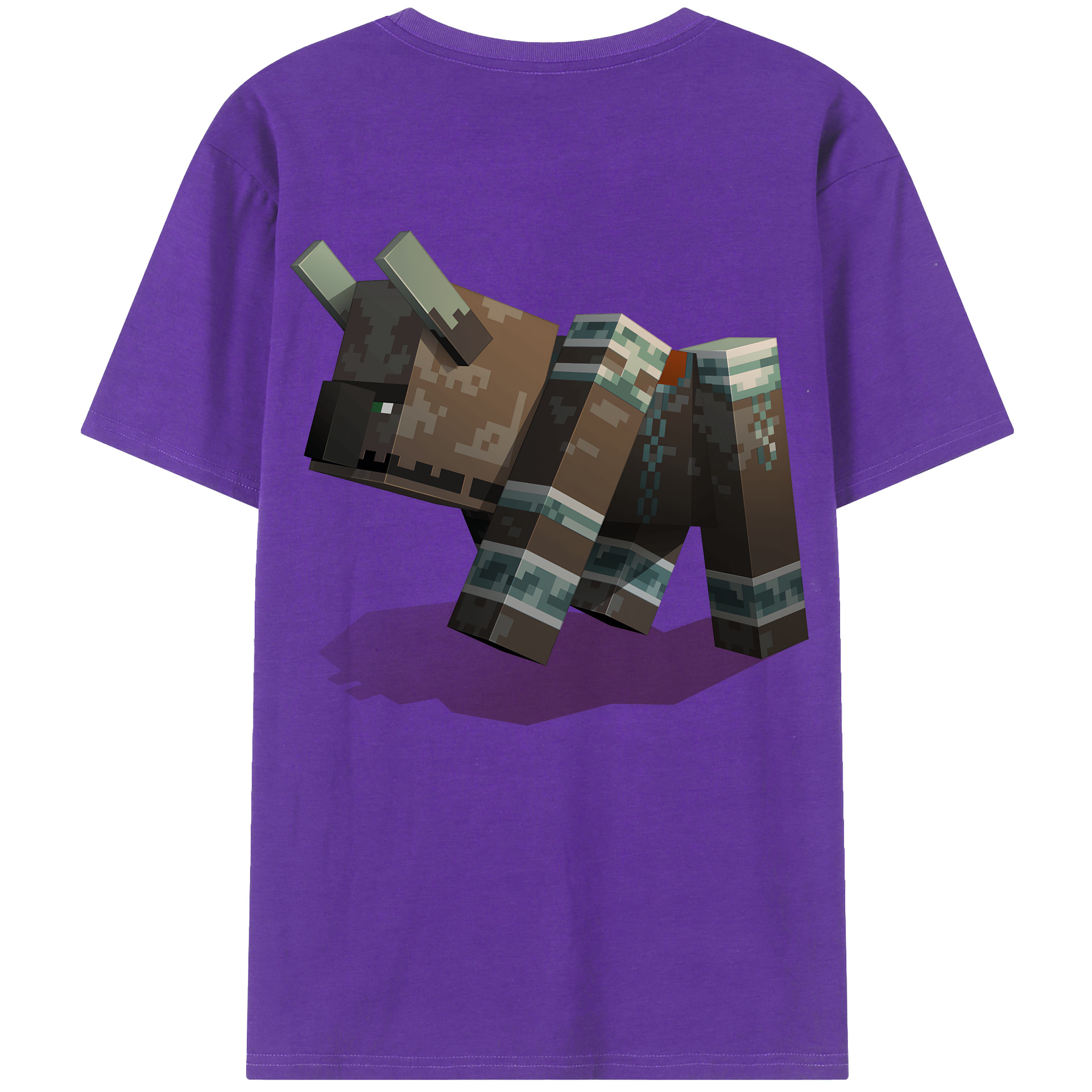 （画像用） マインクラフト ブロックの世界 Minecraft MC Block world 綿100％半袖Tシャツ（背面プリント）