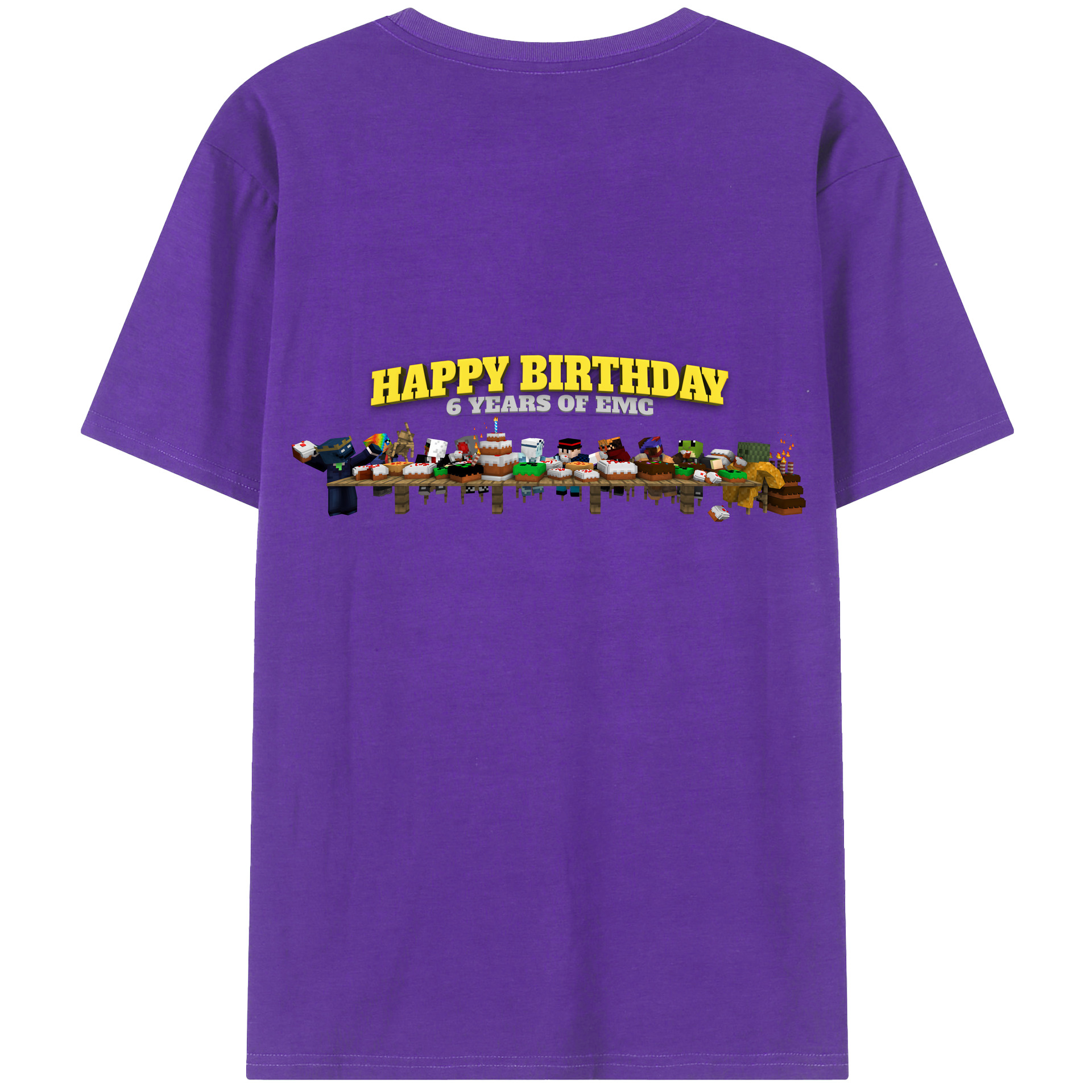 （画像用） マインクラフト ブロックの世界 Minecraft MC Block world 綿100％半袖Tシャツ（背面プリント）