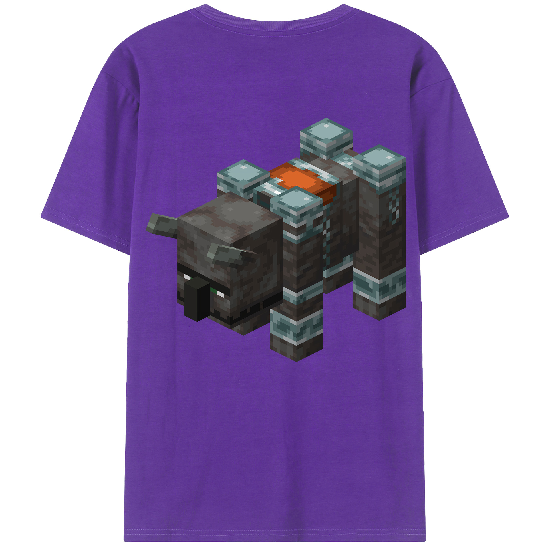（画像用） マインクラフト ブロックの世界 Minecraft MC Block world 綿100％半袖Tシャツ（背面プリント）