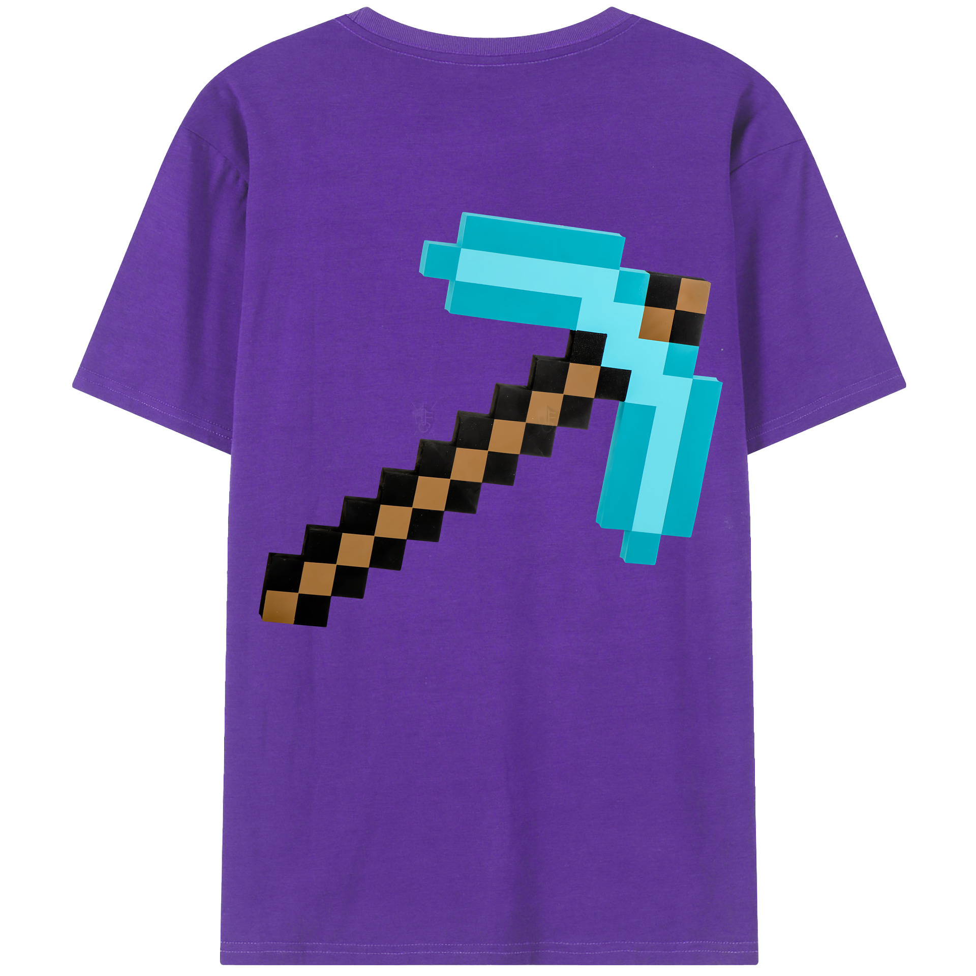 （画像用） マインクラフト ブロックの世界 Minecraft MC Block world 綿100％半袖Tシャツ（背面プリント）
