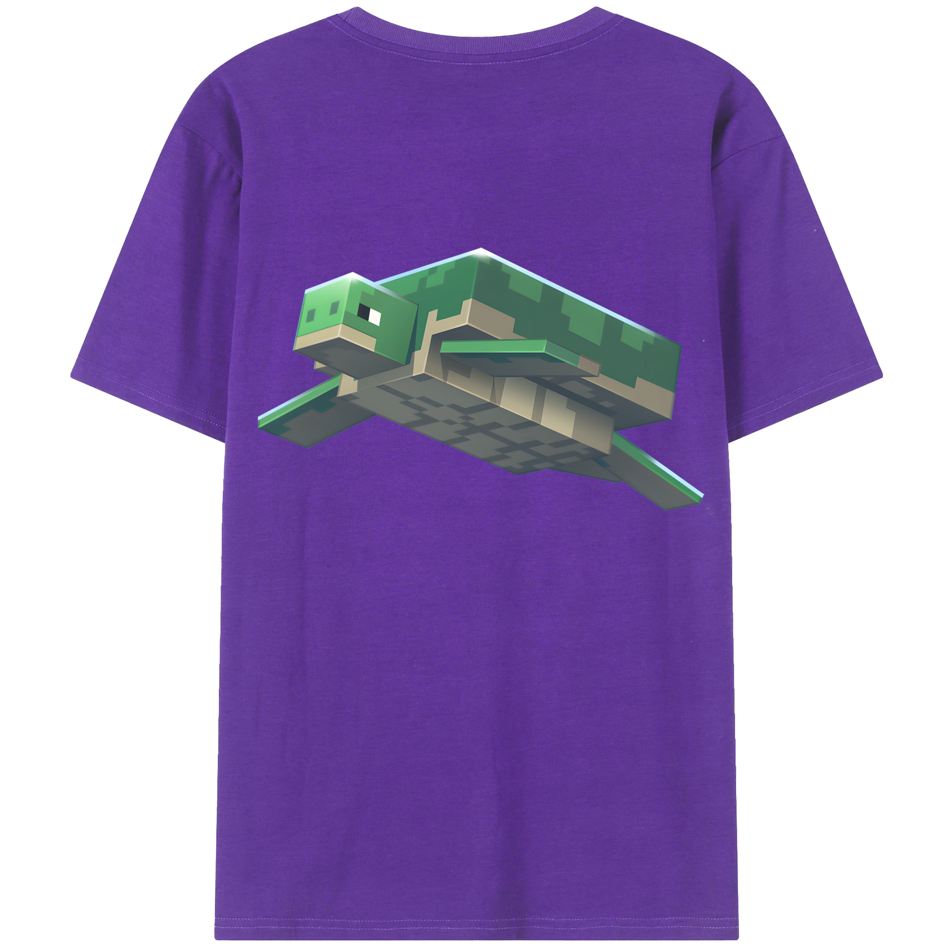 （画像用） マインクラフト ブロックの世界 Minecraft MC Block world 綿100％半袖Tシャツ（背面プリント）