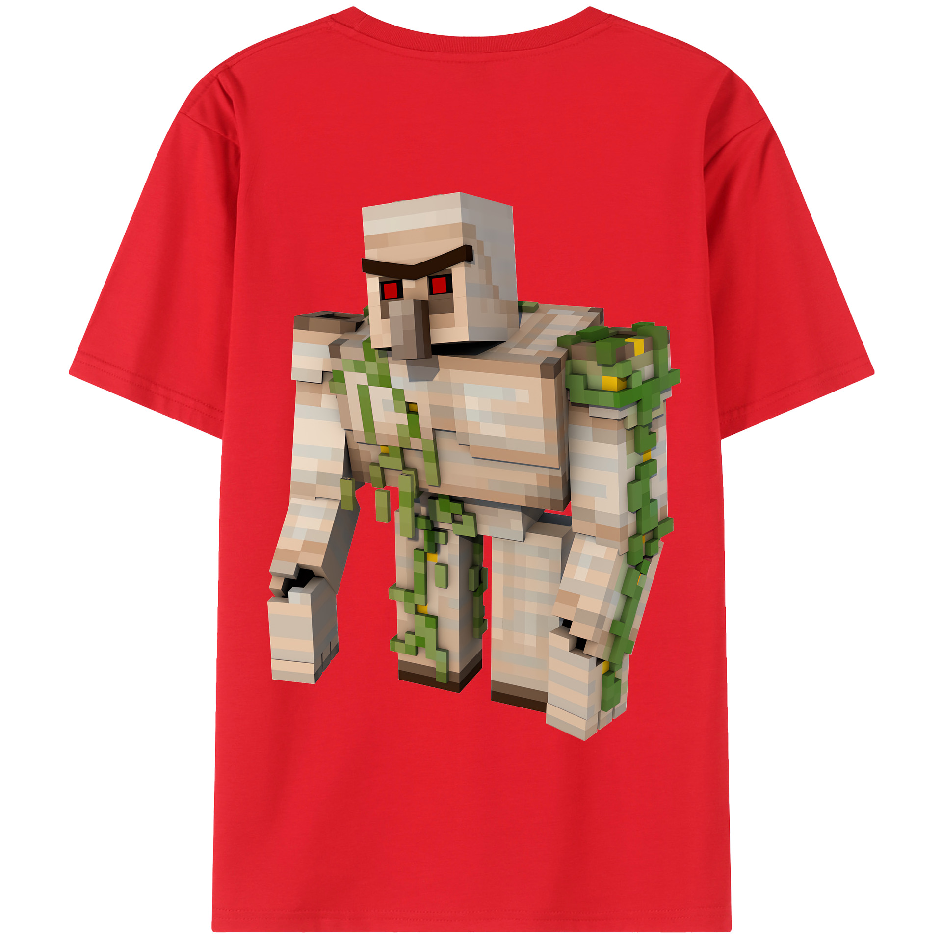 （画像用） マインクラフト ブロックの世界 Minecraft MC Block world 綿100％半袖Tシャツ（背面プリント）