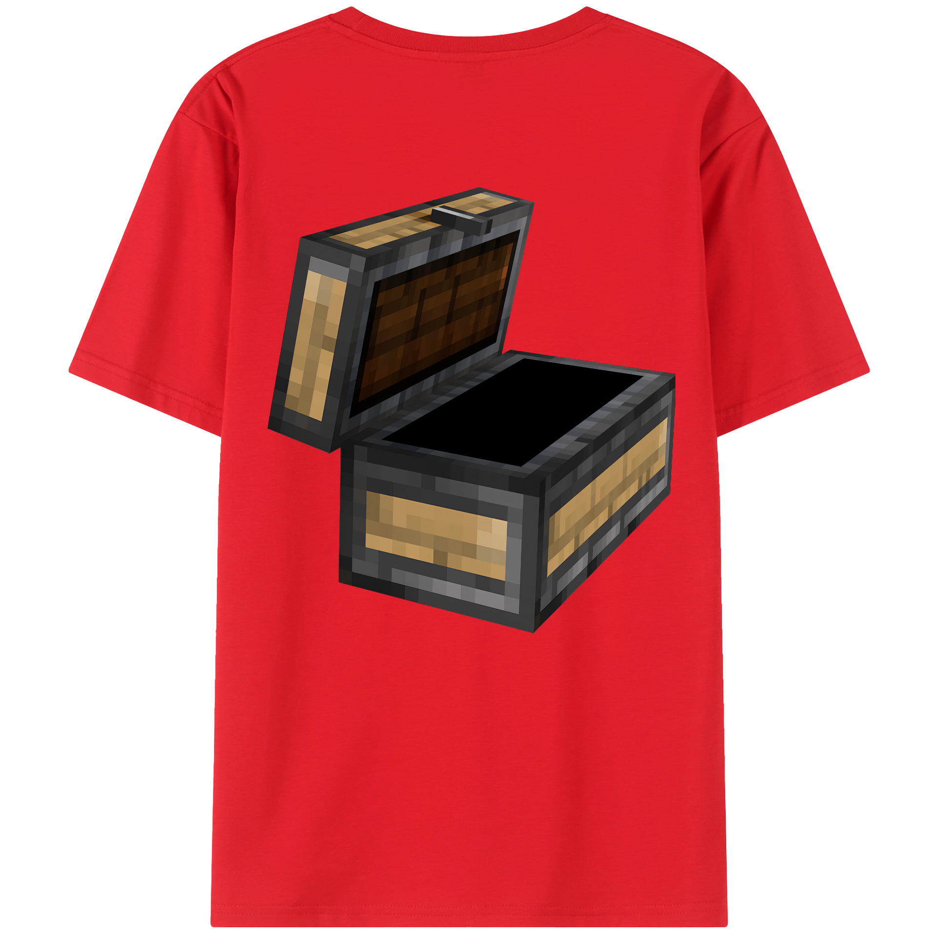 （画像用） マインクラフト ブロックの世界 Minecraft MC Block world 綿100％半袖Tシャツ（背面プリント）