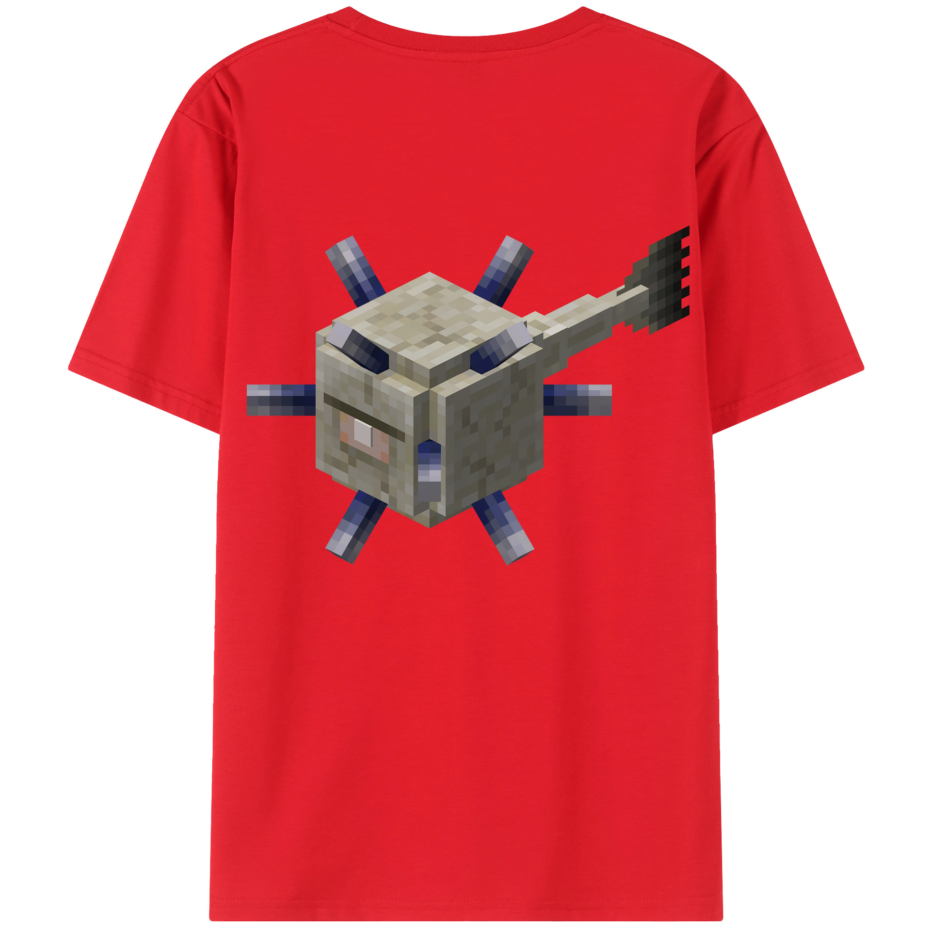 （画像用） マインクラフト ブロックの世界 Minecraft MC Block world 綿100％半袖Tシャツ（背面プリント）