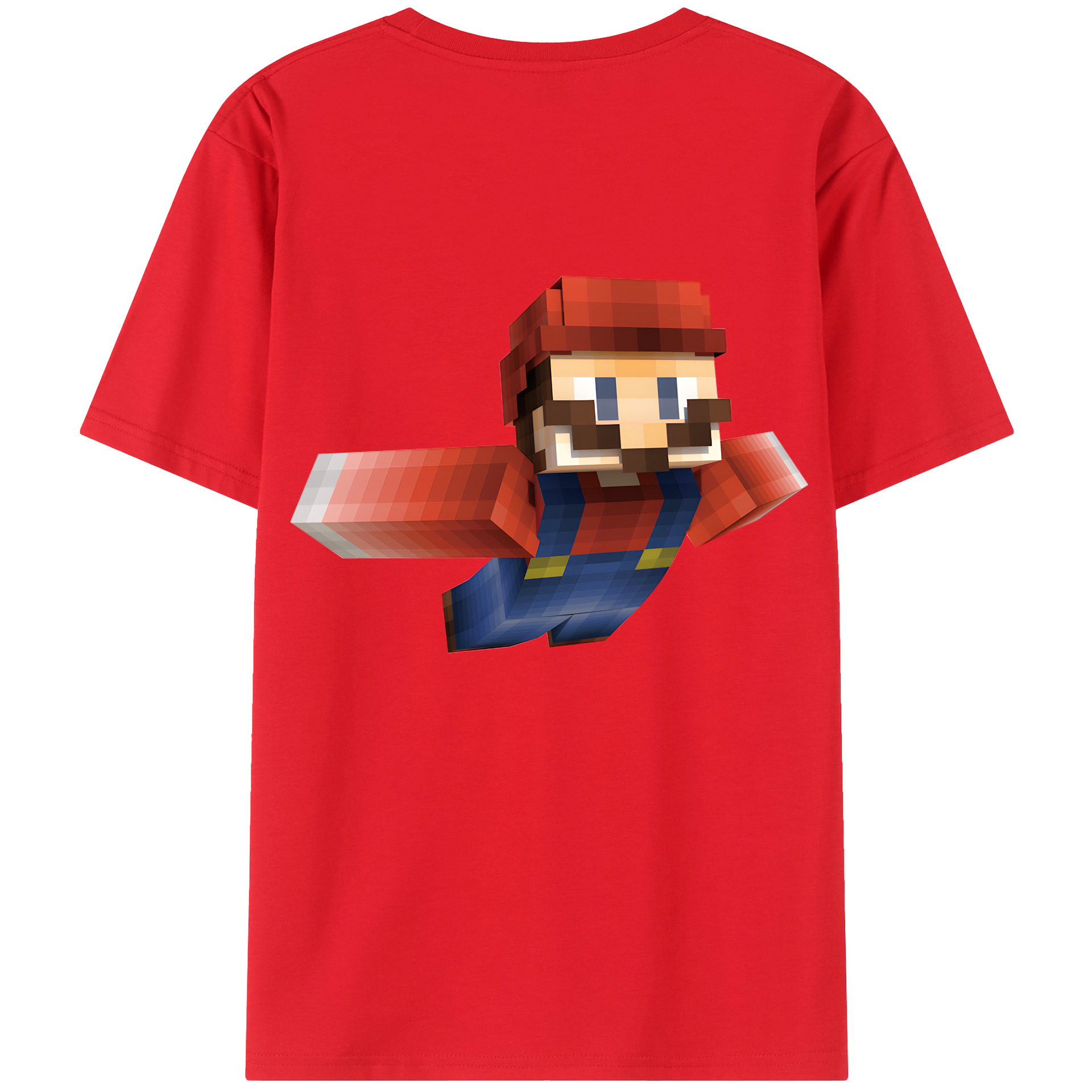 （画像用） マインクラフト ブロックの世界 Minecraft MC Block world 綿100％半袖Tシャツ（背面プリント）