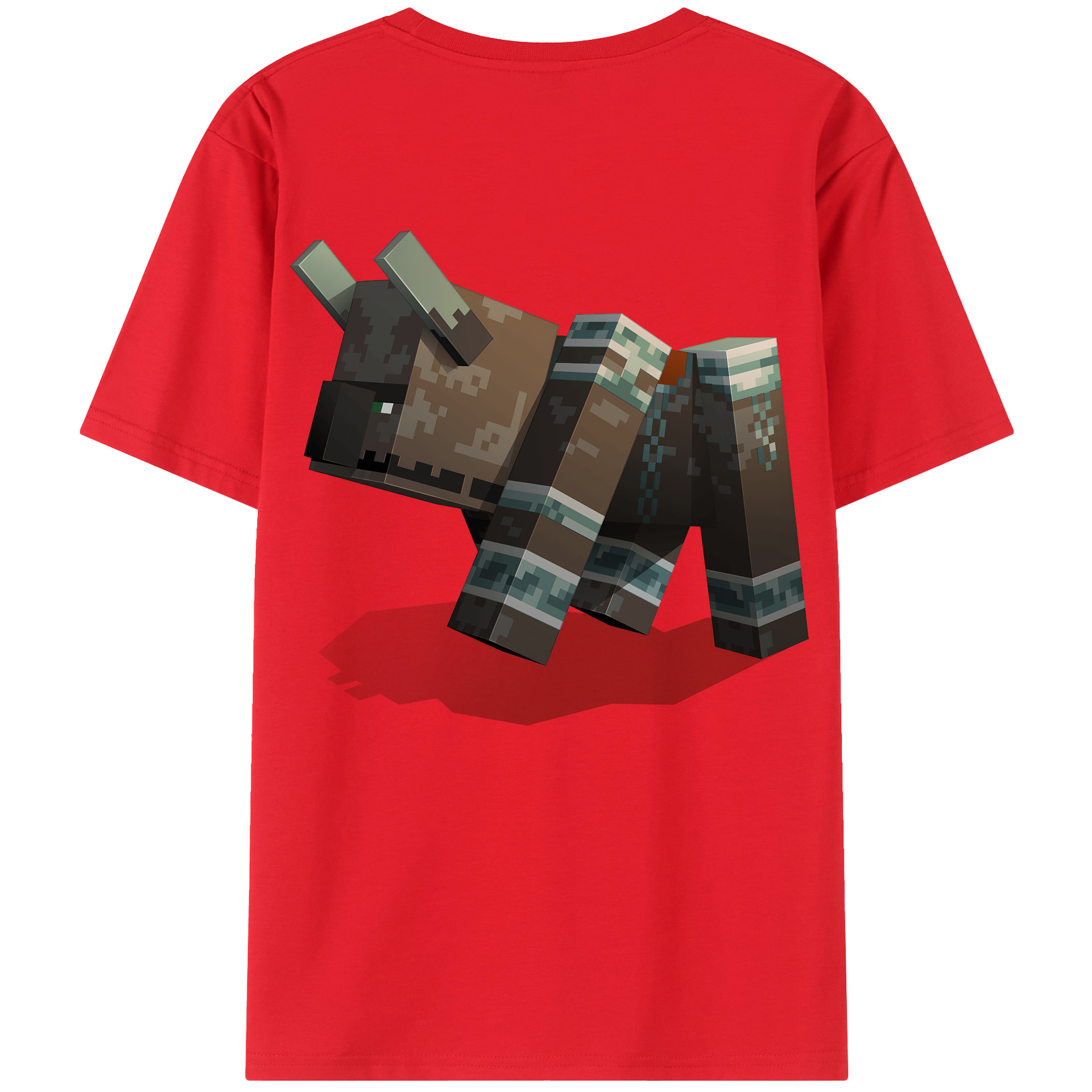（画像用） マインクラフト ブロックの世界 Minecraft MC Block world 綿100％半袖Tシャツ（背面プリント）