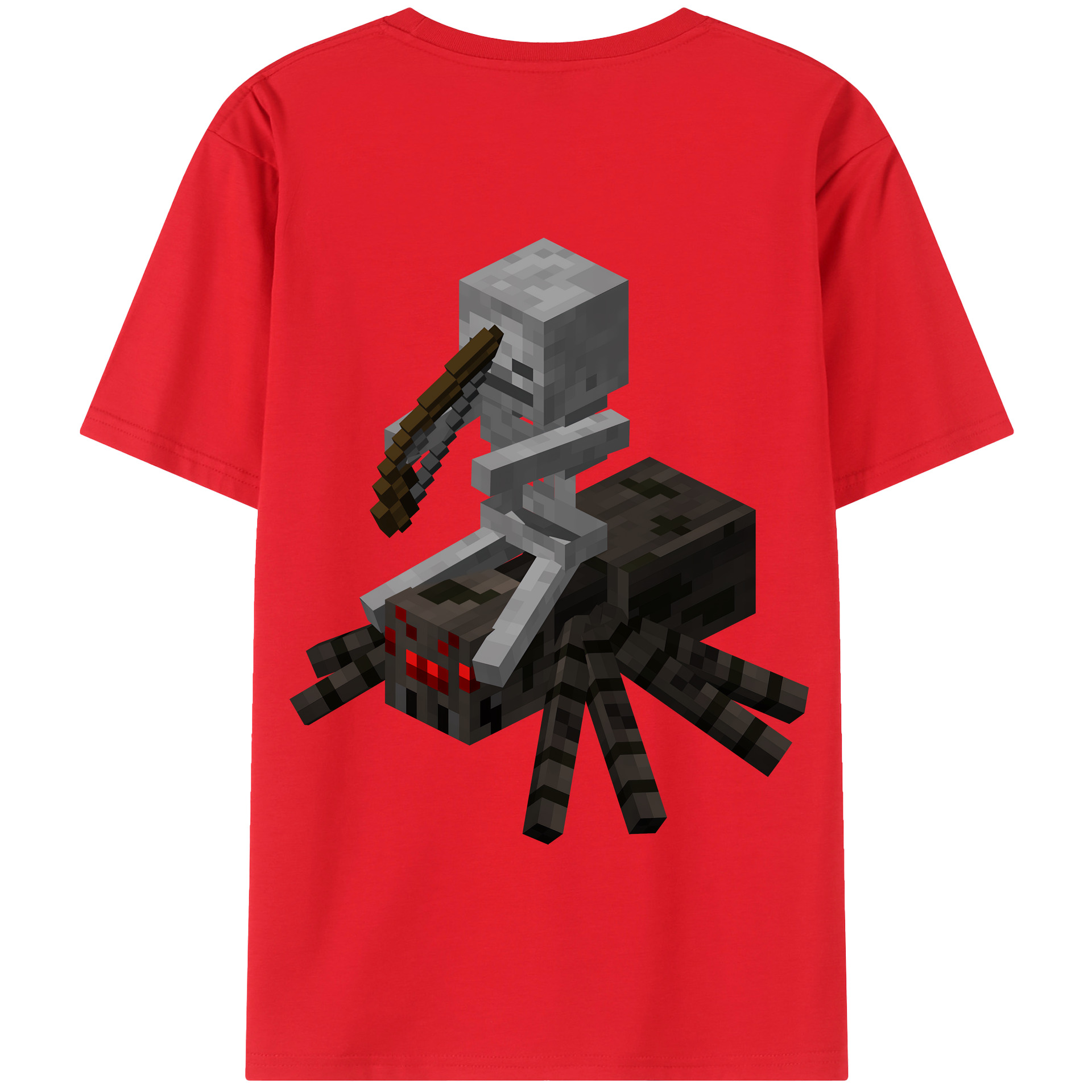 （画像用） マインクラフト ブロックの世界 Minecraft MC Block world 綿100％半袖Tシャツ（背面プリント）