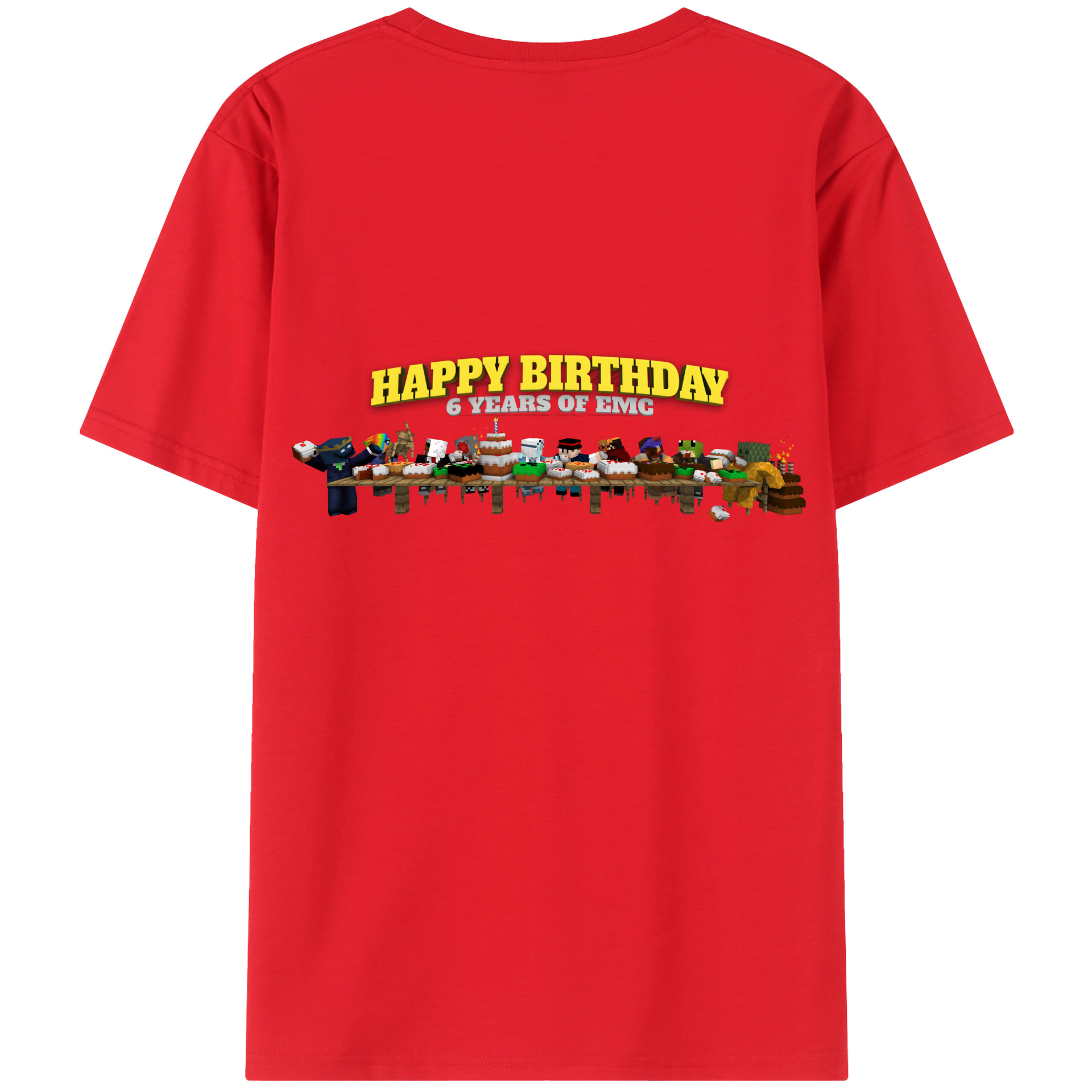 （画像用） マインクラフト ブロックの世界 Minecraft MC Block world 綿100％半袖Tシャツ（背面プリント）