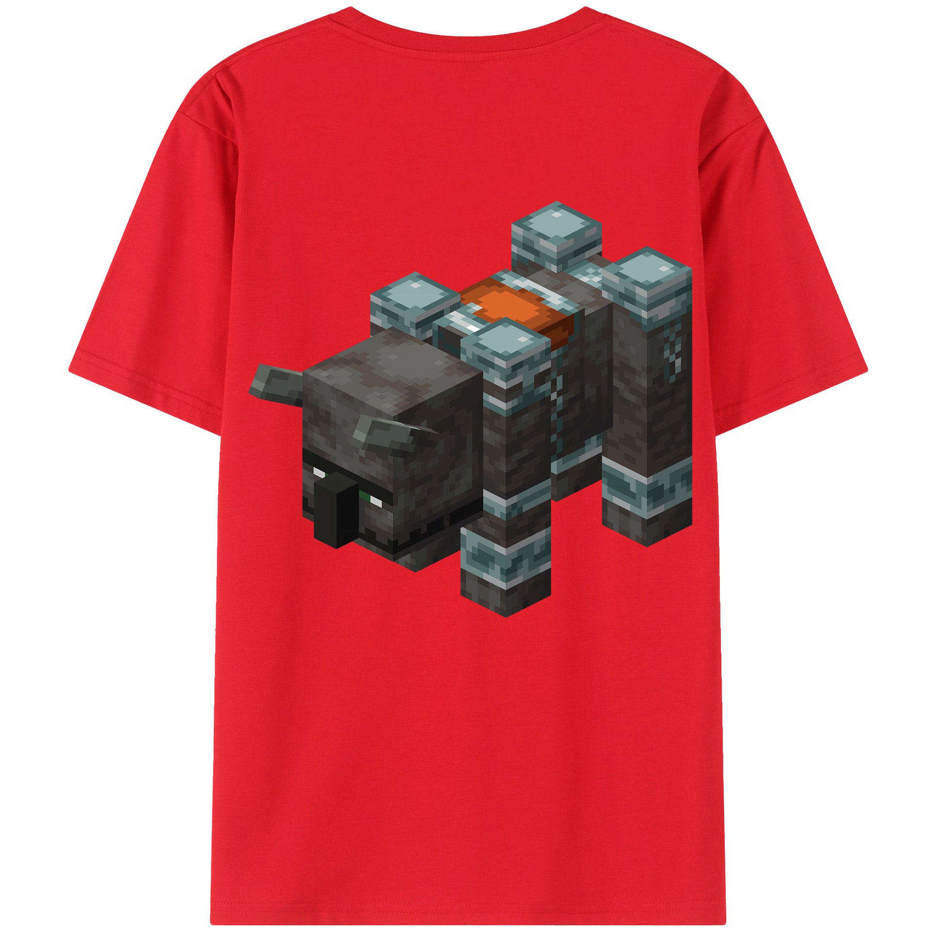（画像用） マインクラフト ブロックの世界 Minecraft MC Block world 綿100％半袖Tシャツ（背面プリント）