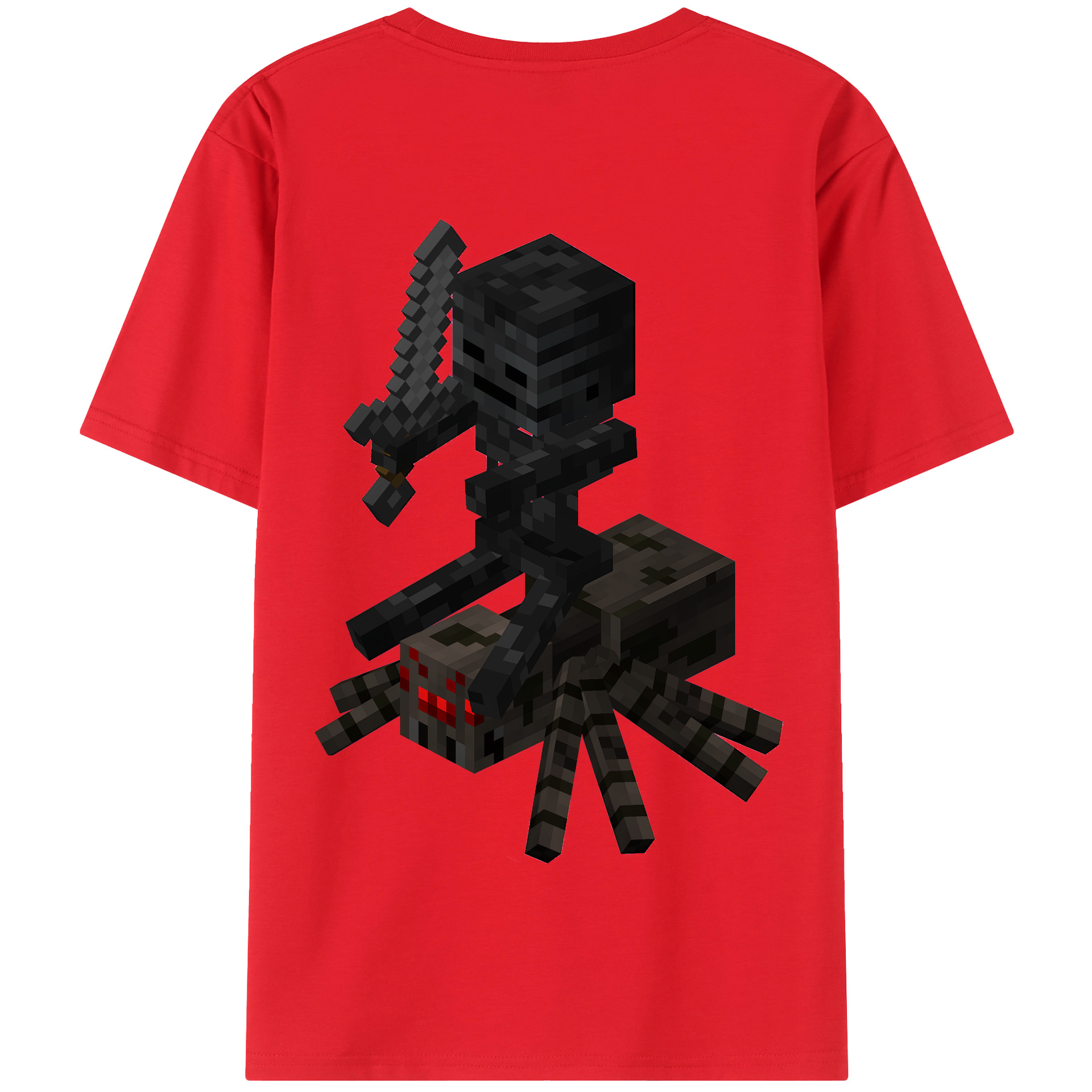 （画像用） マインクラフト ブロックの世界 Minecraft MC Block world 綿100％半袖Tシャツ（背面プリント）