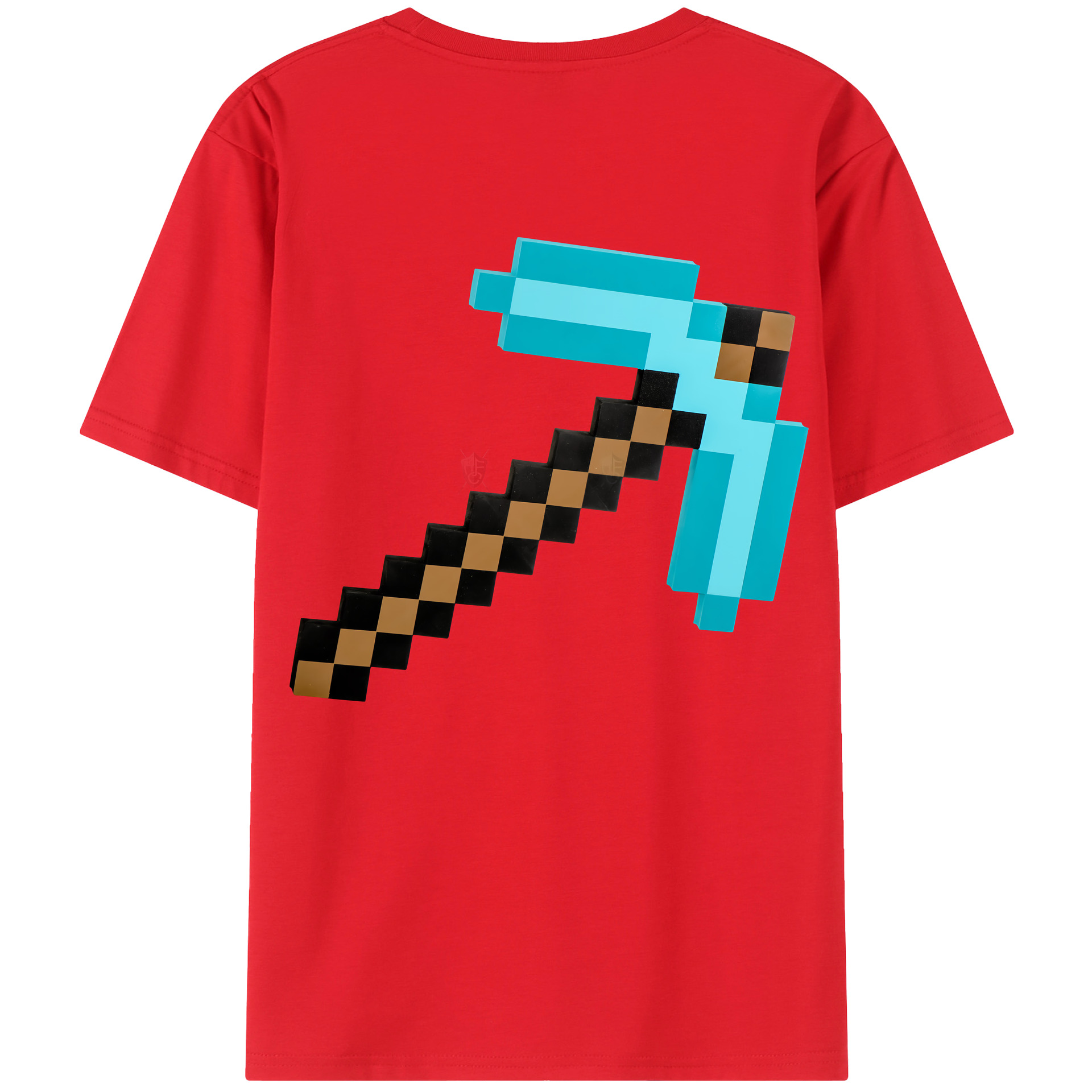 （画像用） マインクラフト ブロックの世界 Minecraft MC Block world 綿100％半袖Tシャツ（背面プリント）