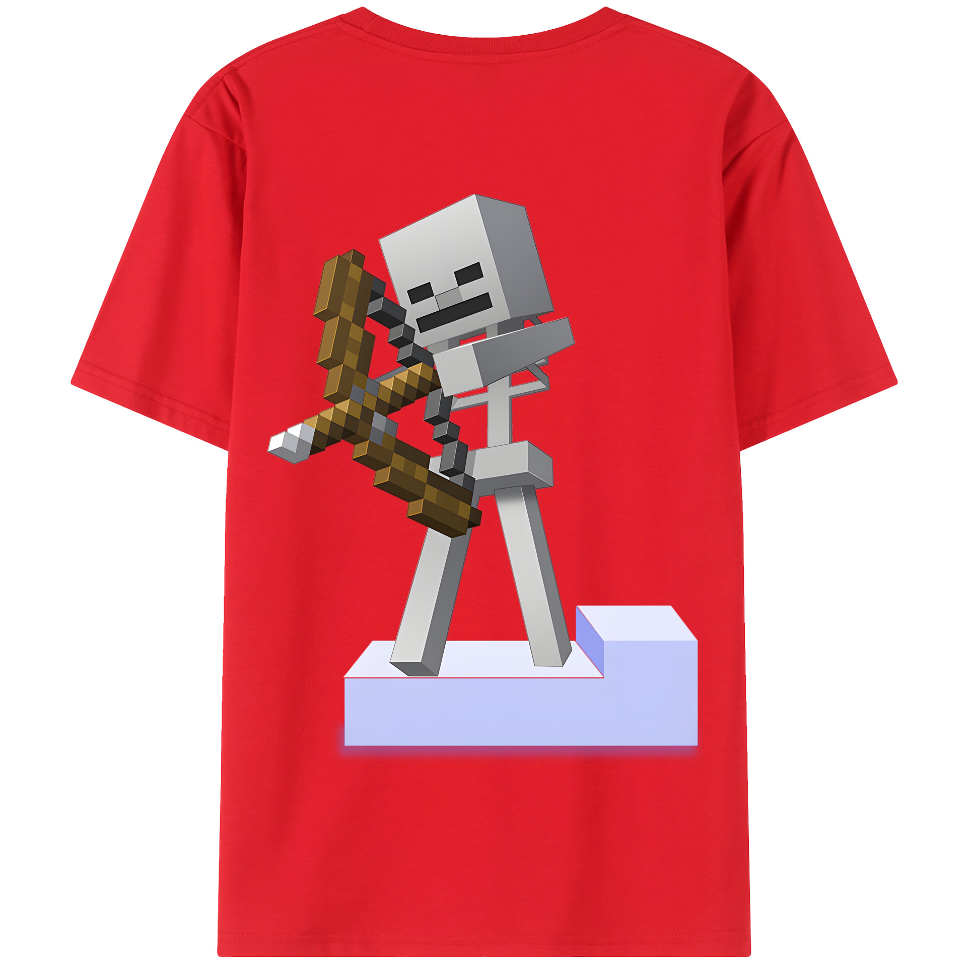 （画像用） マインクラフト ブロックの世界 Minecraft MC Block world 綿100％半袖Tシャツ（背面プリント）