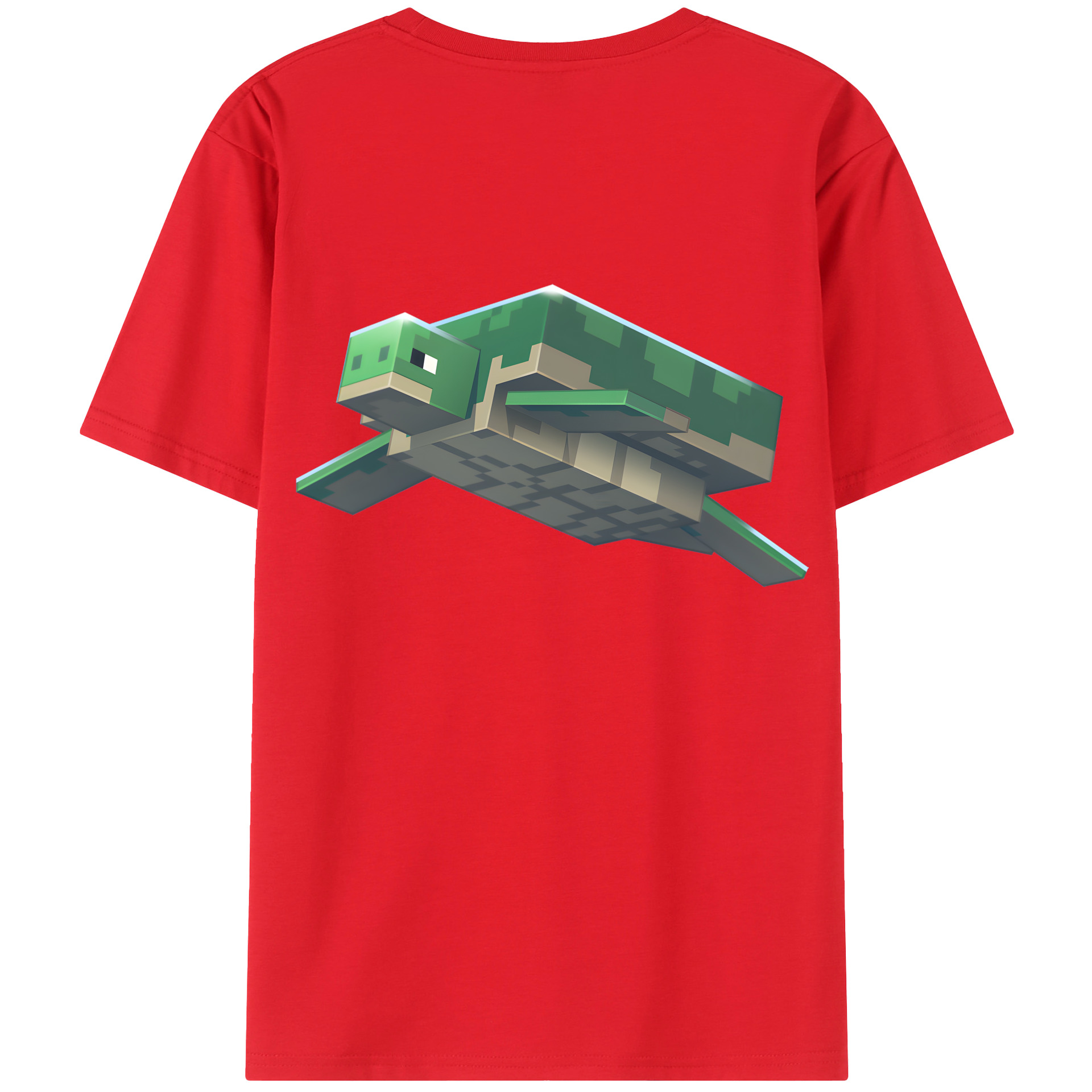（画像用） マインクラフト ブロックの世界 Minecraft MC Block world 綿100％半袖Tシャツ（背面プリント）