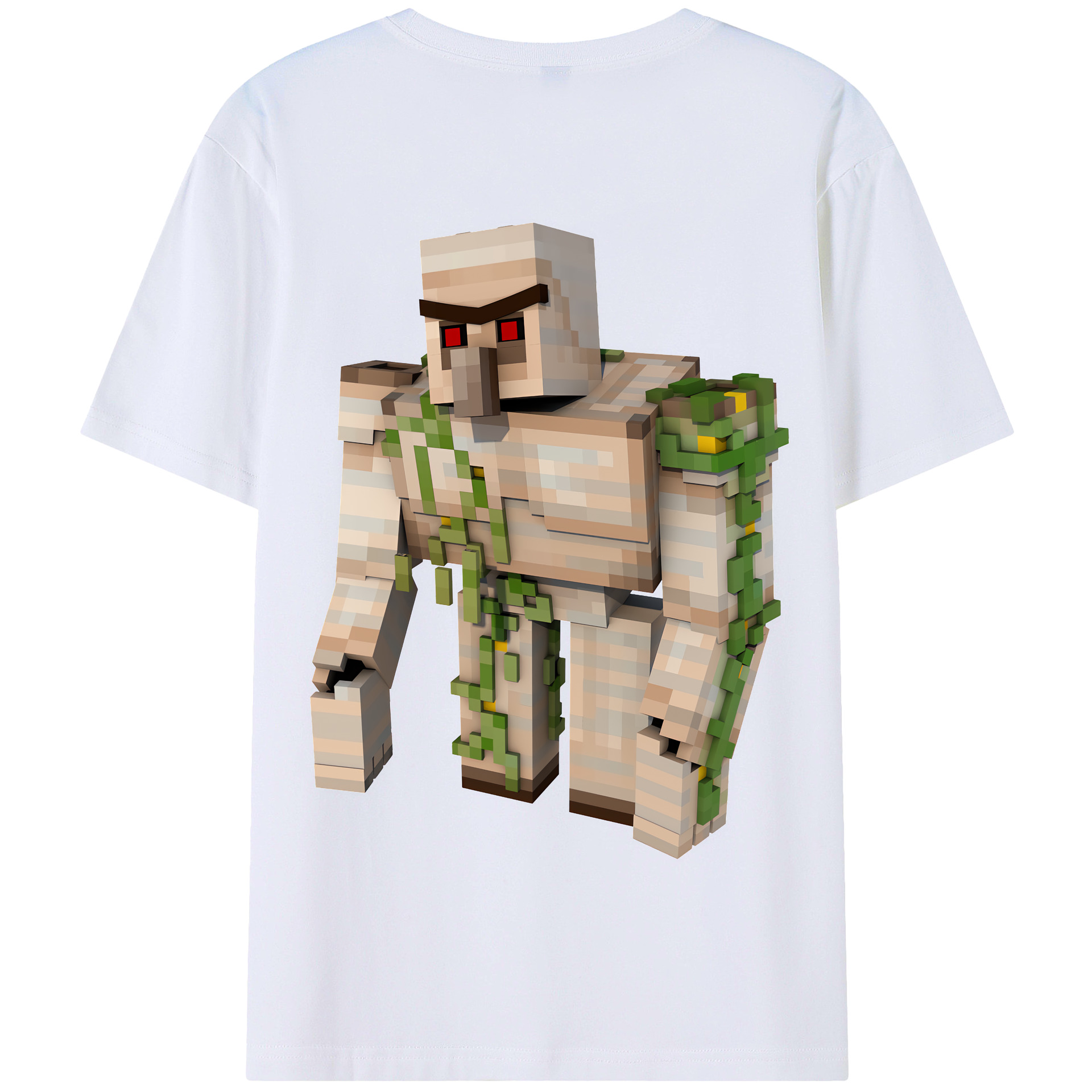 （画像用） マインクラフト ブロックの世界 Minecraft MC Block world 綿100％半袖Tシャツ（背面プリント）