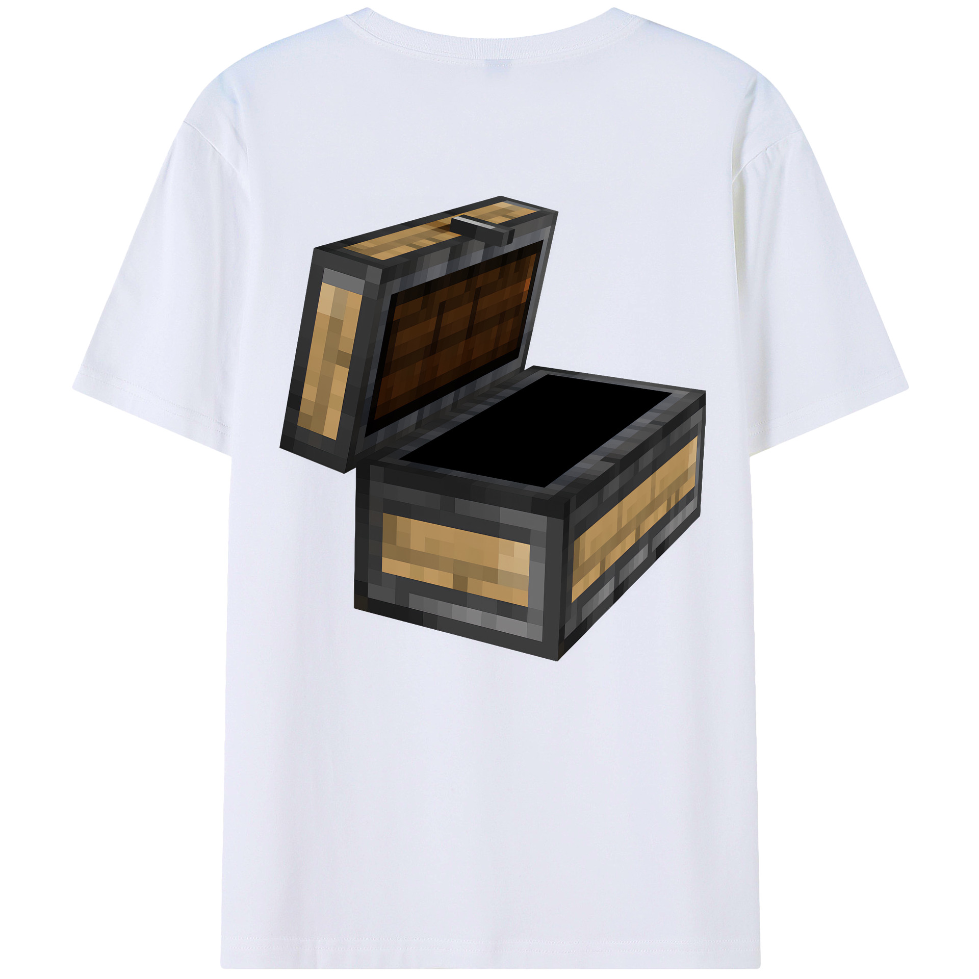 （画像用） マインクラフト ブロックの世界 Minecraft MC Block world 綿100％半袖Tシャツ（背面プリント）