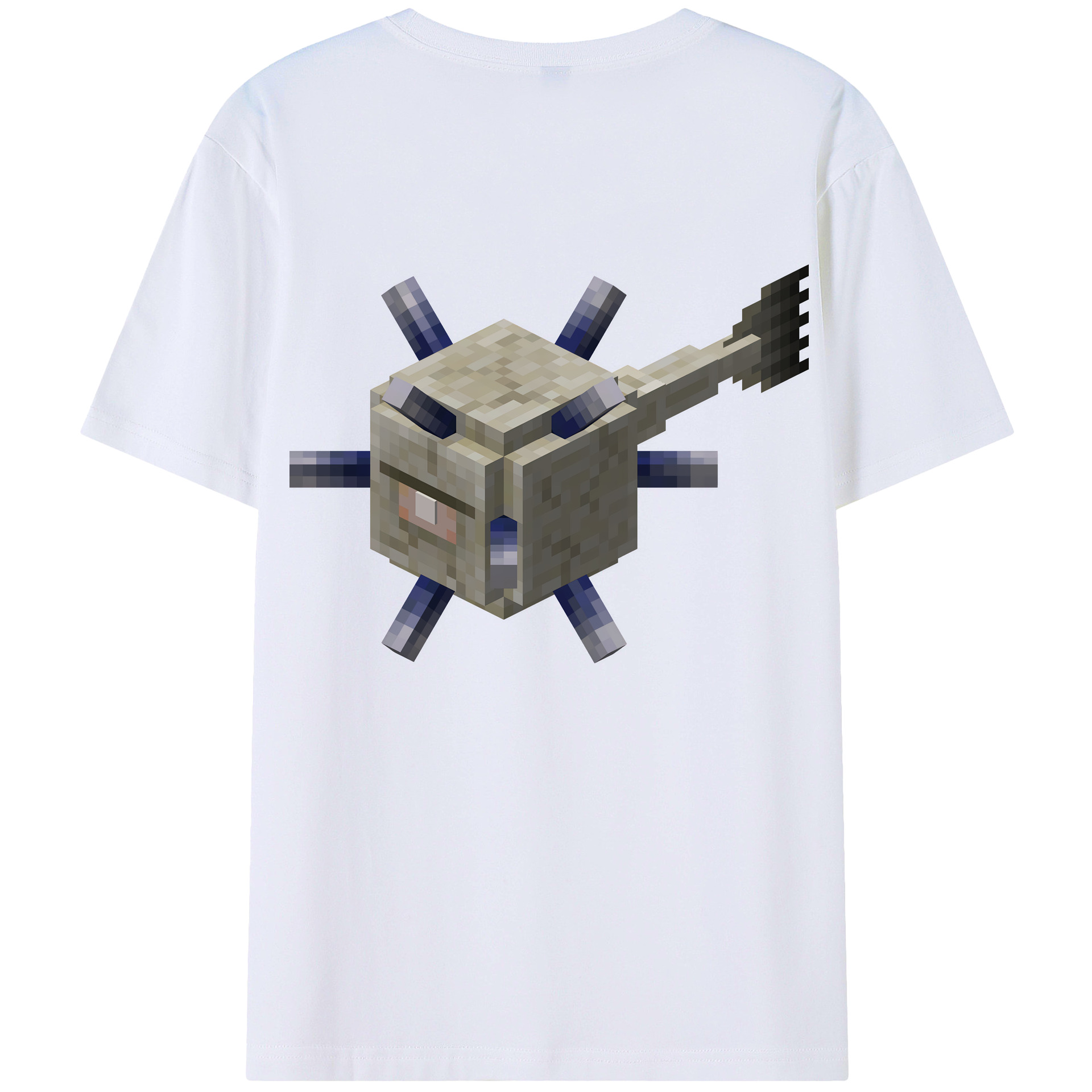 （画像用） マインクラフト ブロックの世界 Minecraft MC Block world 綿100％半袖Tシャツ（背面プリント）