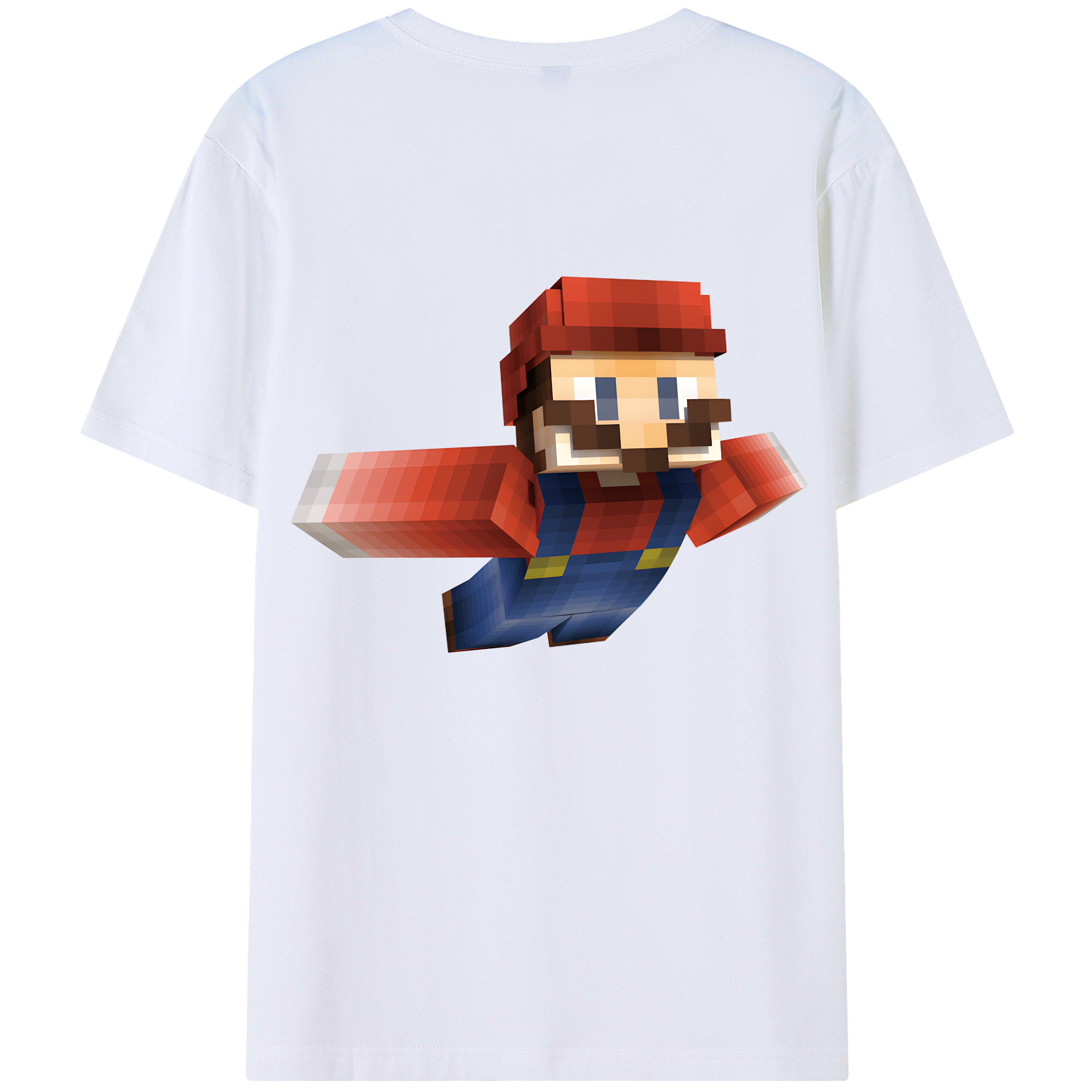 （画像用） マインクラフト ブロックの世界 Minecraft MC Block world 綿100％半袖Tシャツ（背面プリント）