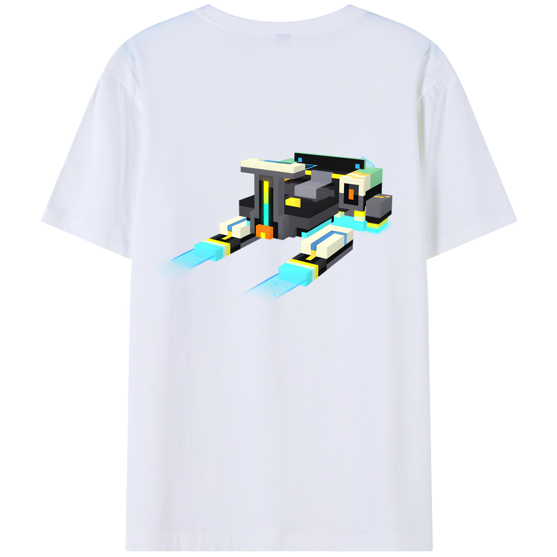 （画像用） マインクラフト ブロックの世界 Minecraft MC Block world 綿100％半袖Tシャツ（背面プリント）