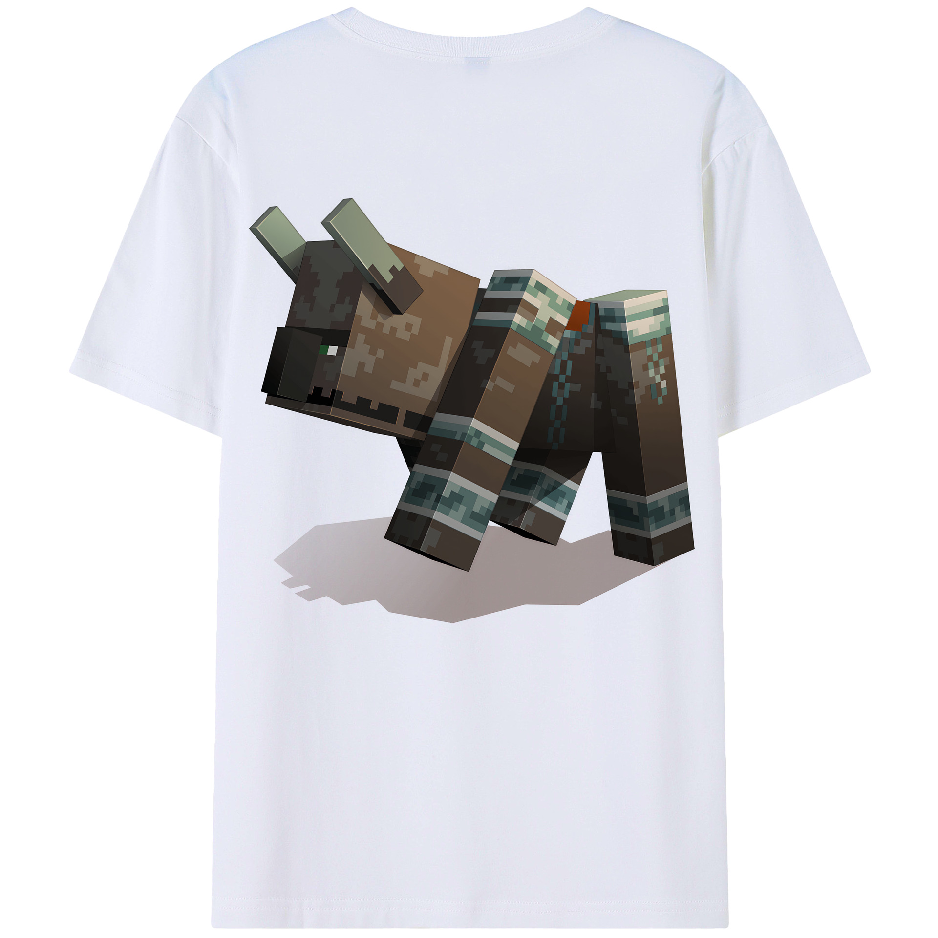 （画像用） マインクラフト ブロックの世界 Minecraft MC Block world 綿100％半袖Tシャツ（背面プリント）